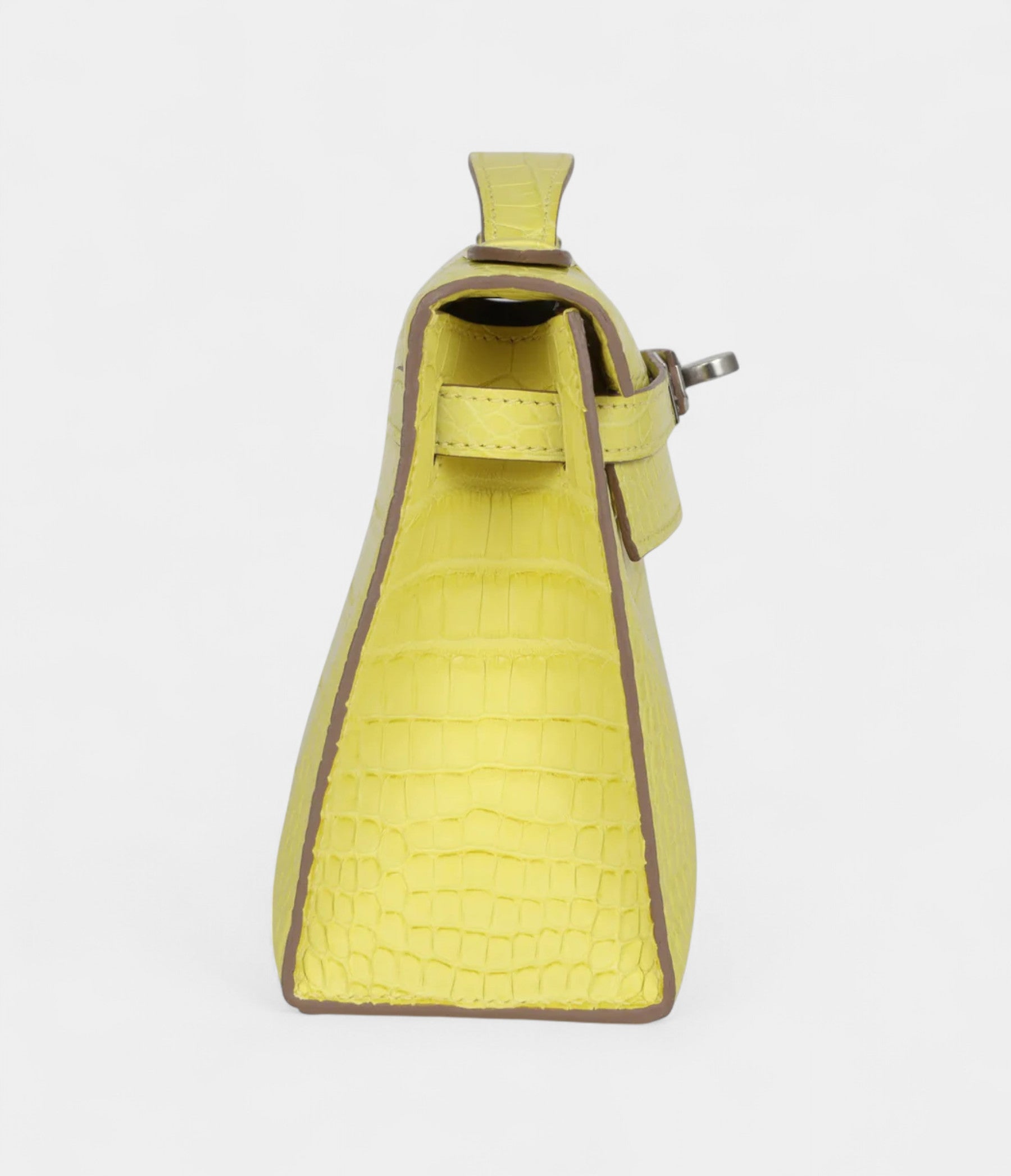 Hermès Kelly Pochette Lime Matte Alligator Palladium Hardware
