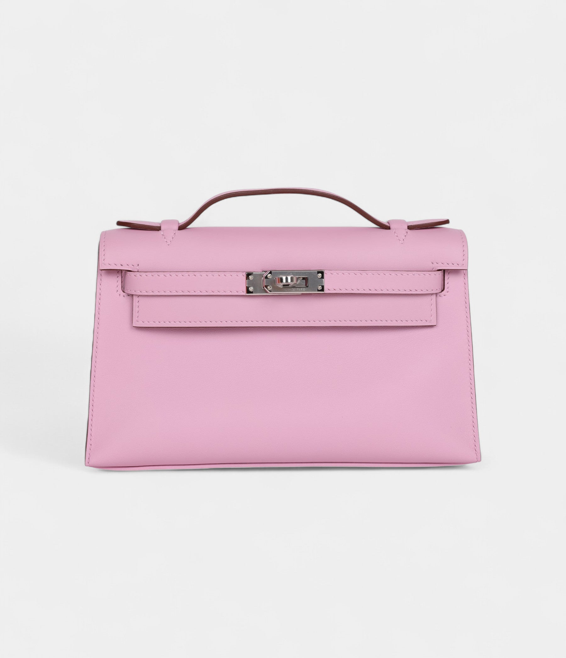 Hermès Kelly Pochette Mauve Sylvestre Swift Palladium Hardware