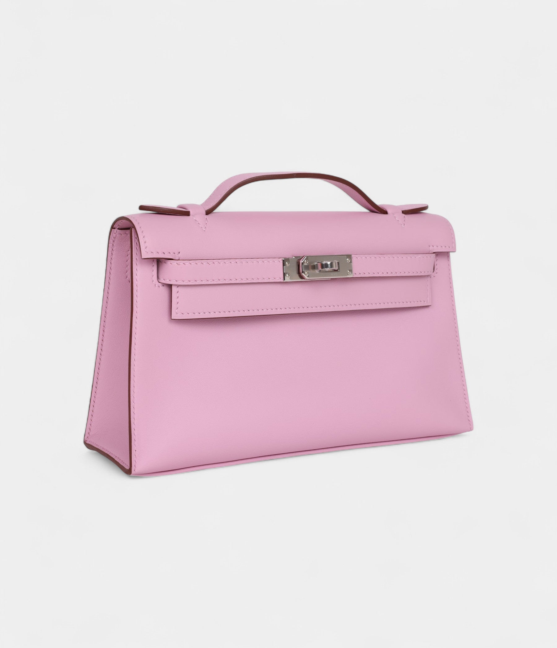 Hermès Kelly Pochette Mauve Sylvestre Swift Palladium Hardware
