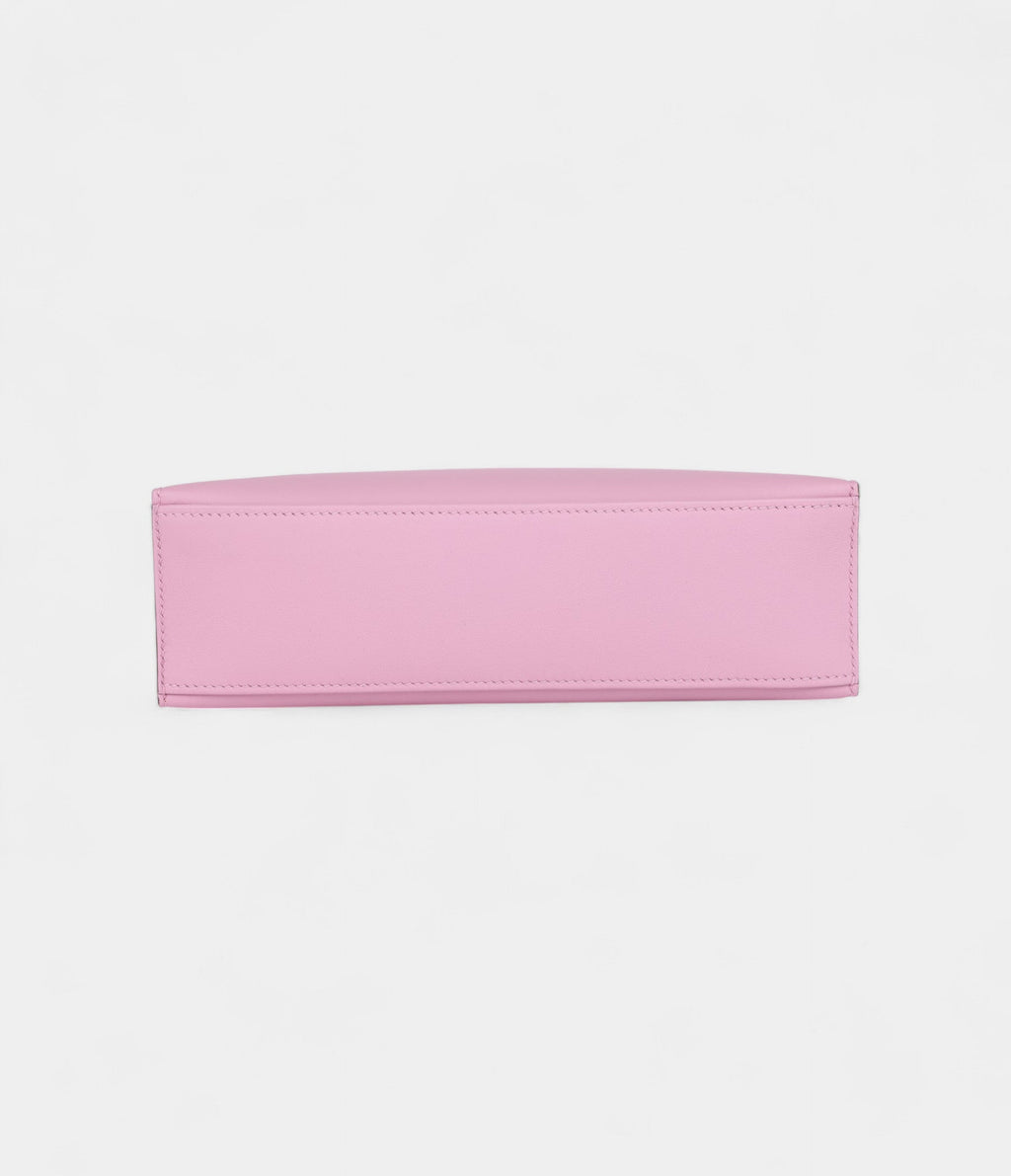 Hermès Kelly Pochette Mauve Sylvestre Swift Palladium Hardware