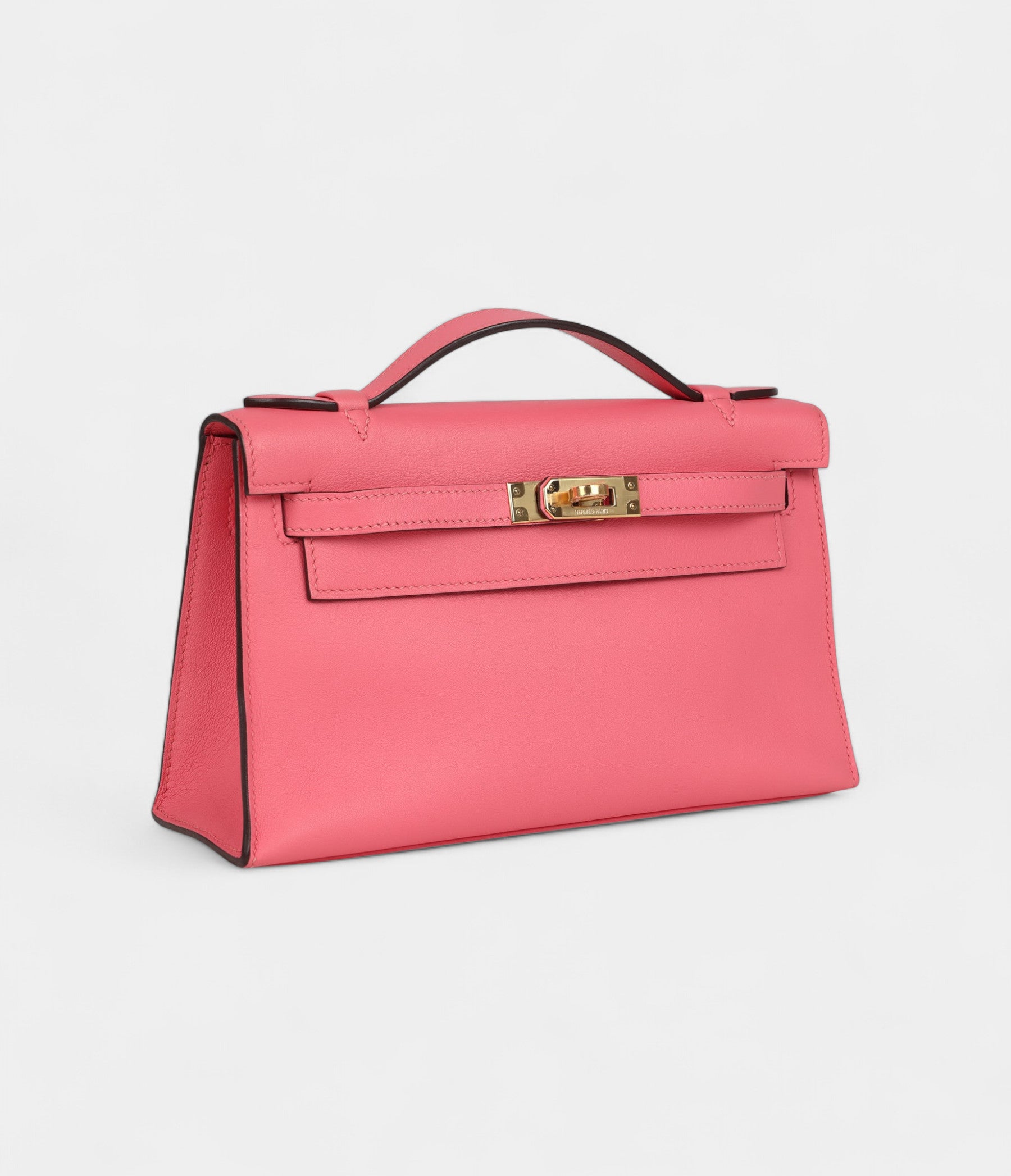 Hermès Kelly Pochette Rose Azalee Swift Gold Hardware