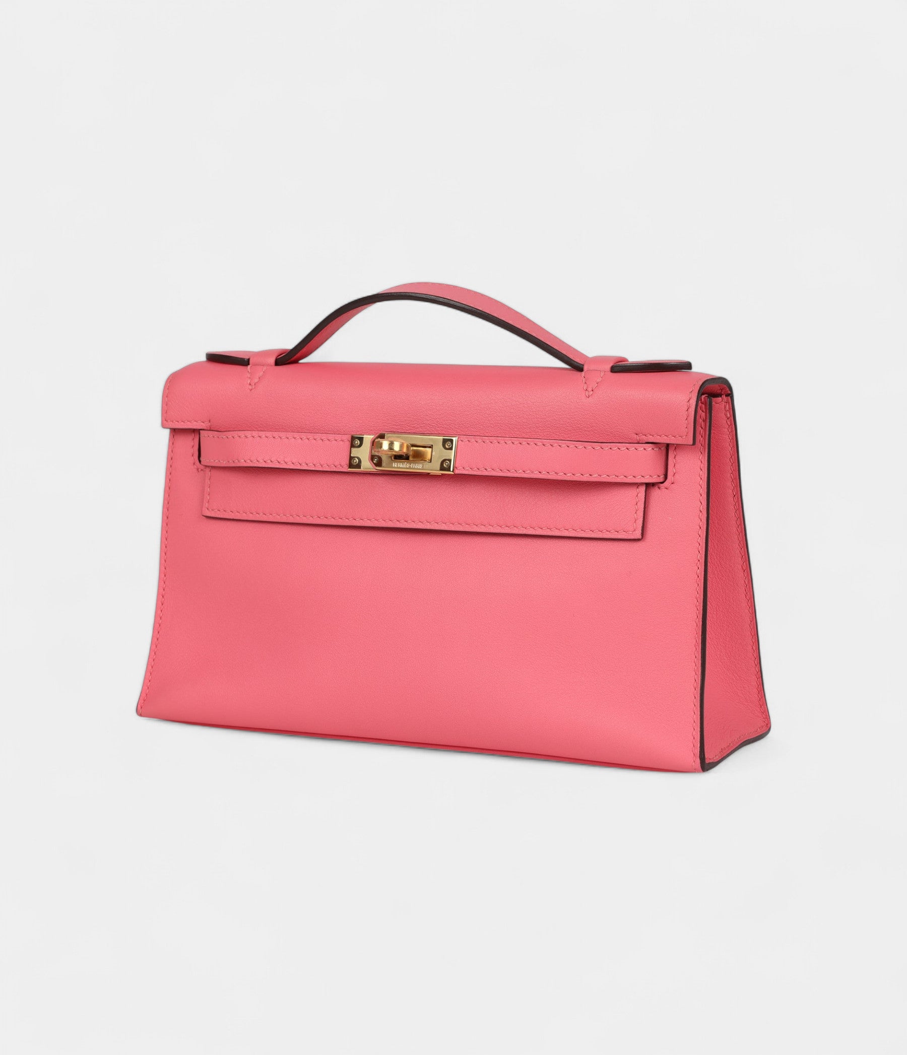 Hermès Kelly Pochette Rose Azalee Swift Gold Hardware