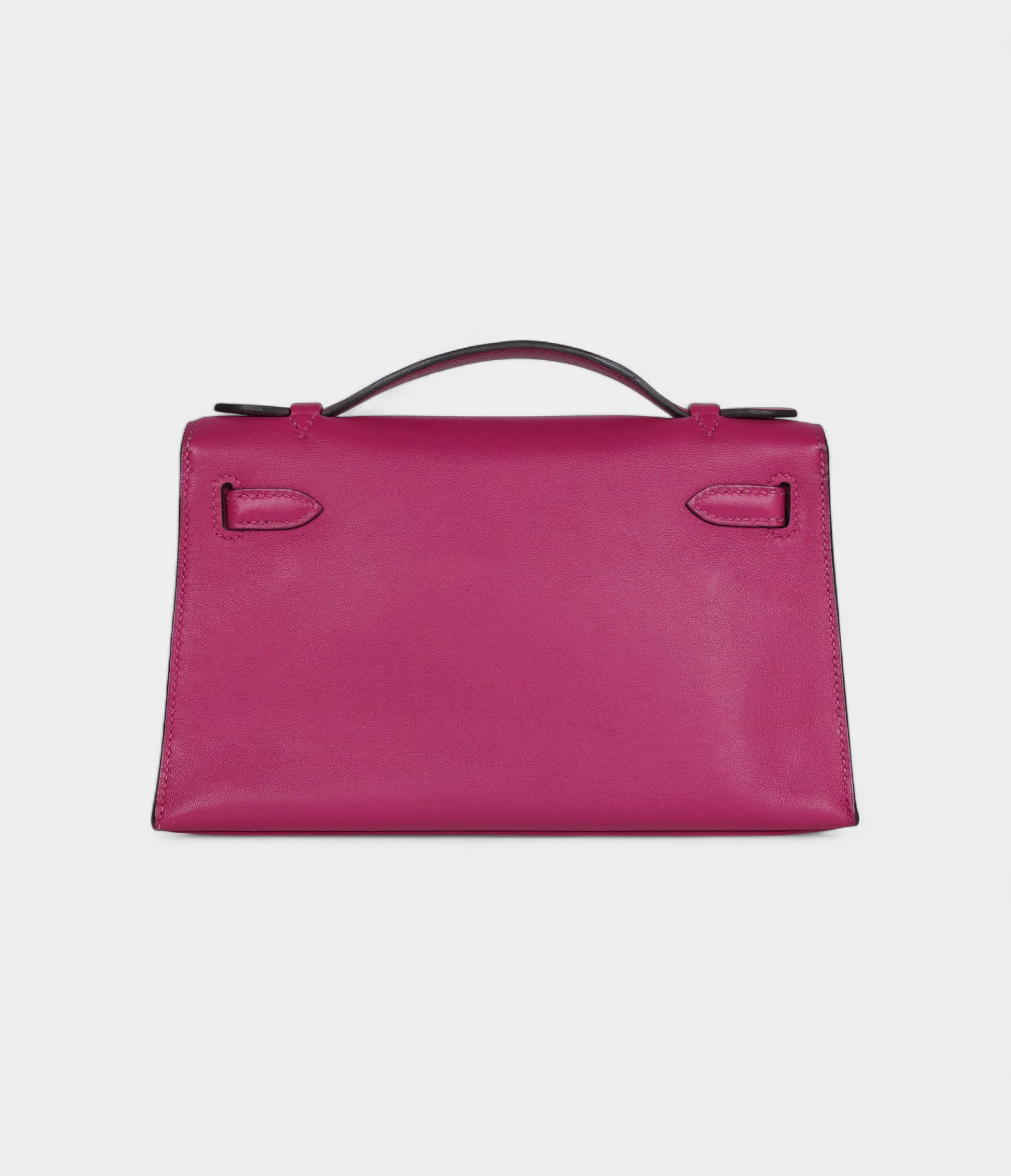 Hermès Kelly Pochette Rose Pourpre Swift Palladium Hardware