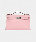 Hermès Kelly Pochette Rose Sakura Swift Palladium Hardware