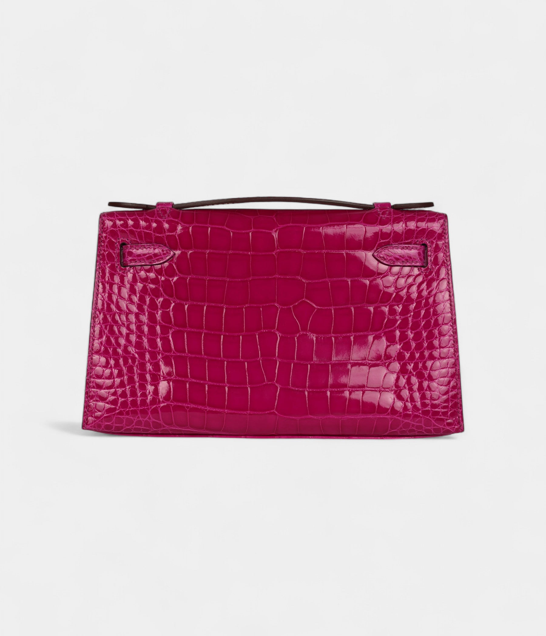 Hermès Kelly Pochette Rose Scheherazade Shiny Alligator Gold Hardware