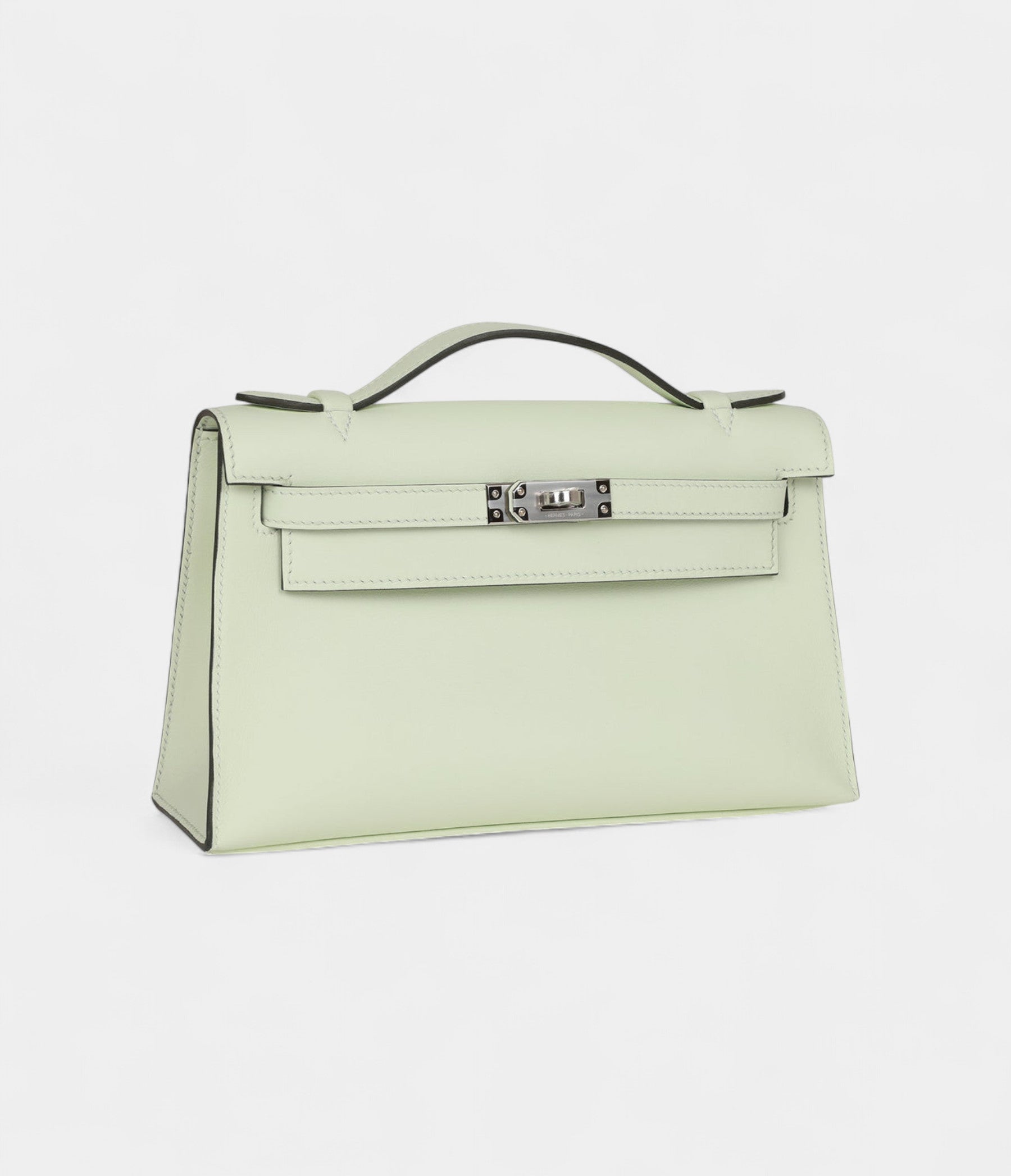 Hermès Kelly Pochette Vert Fizz Swift Palladium Hardware