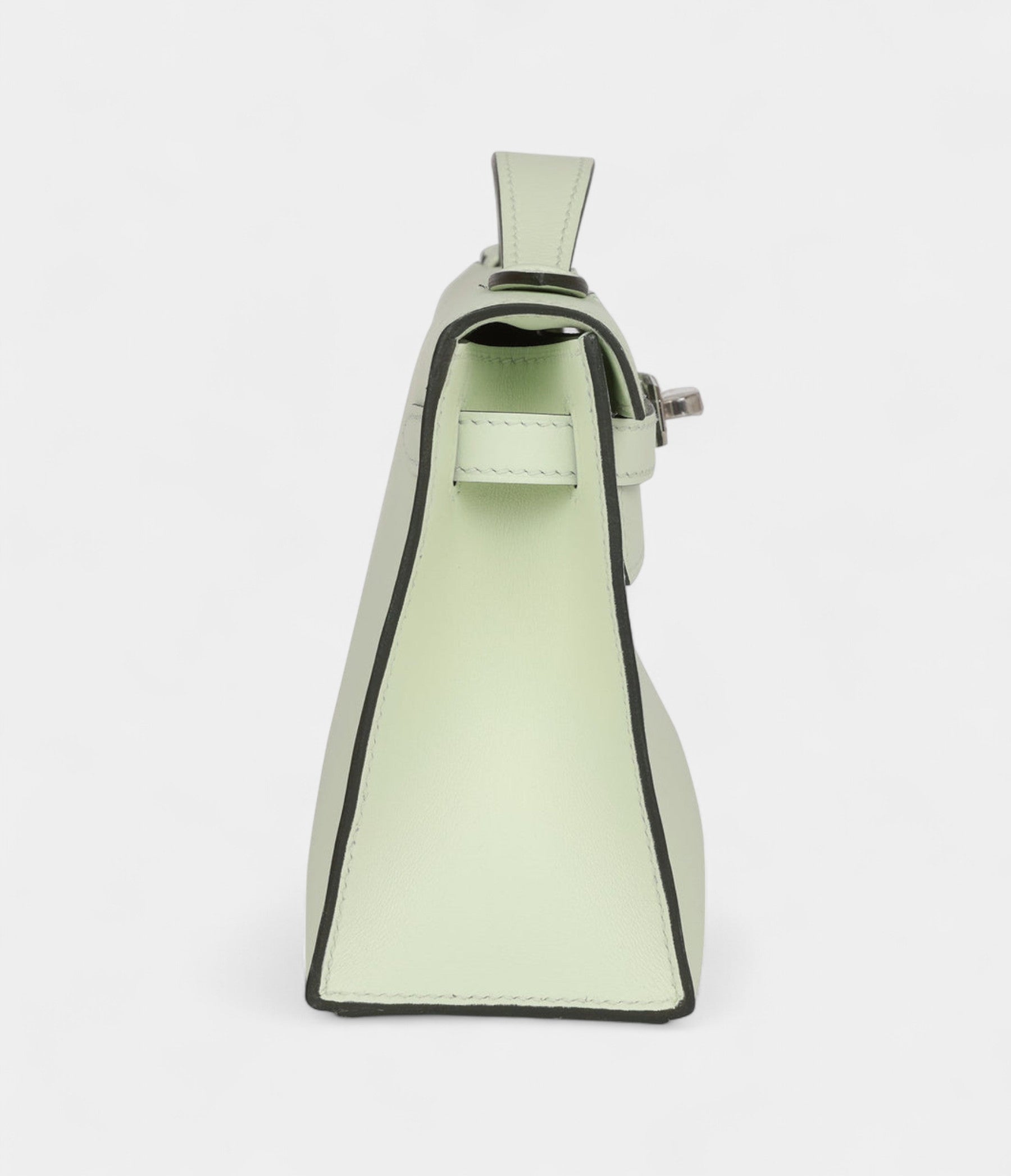 Hermès Kelly Pochette Vert Fizz Swift Palladium Hardware