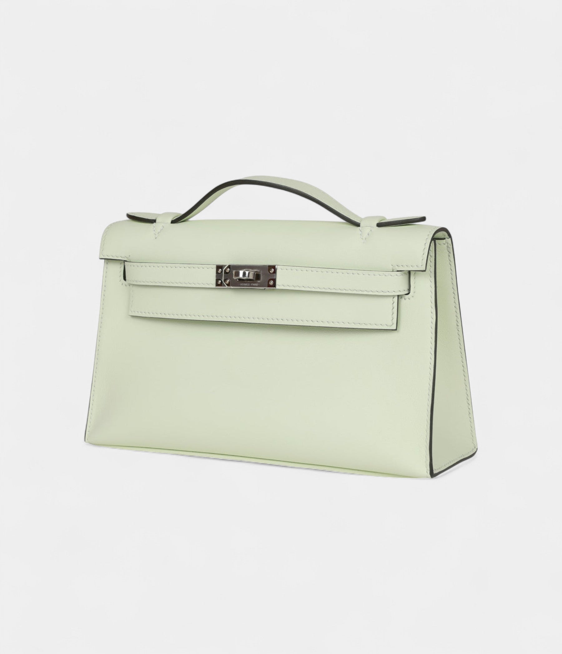 Hermès Kelly Pochette Vert Fizz Swift Palladium Hardware