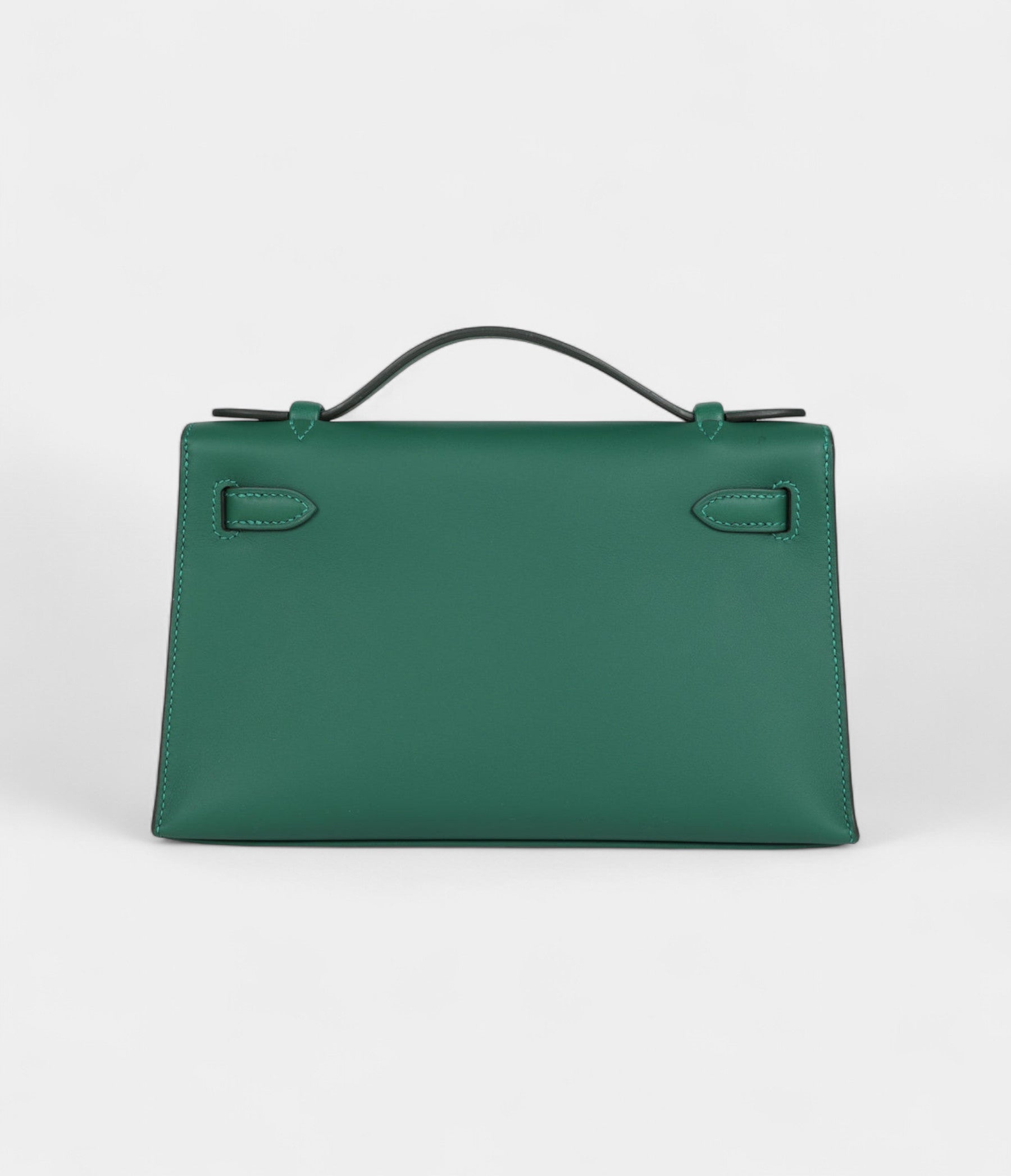 Hermès Kelly Pochette Vert Moyen Swift Palladium Hardware