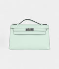 Hermès Kelly Pochette Vert Peppermint Swift Palladium Hardware
