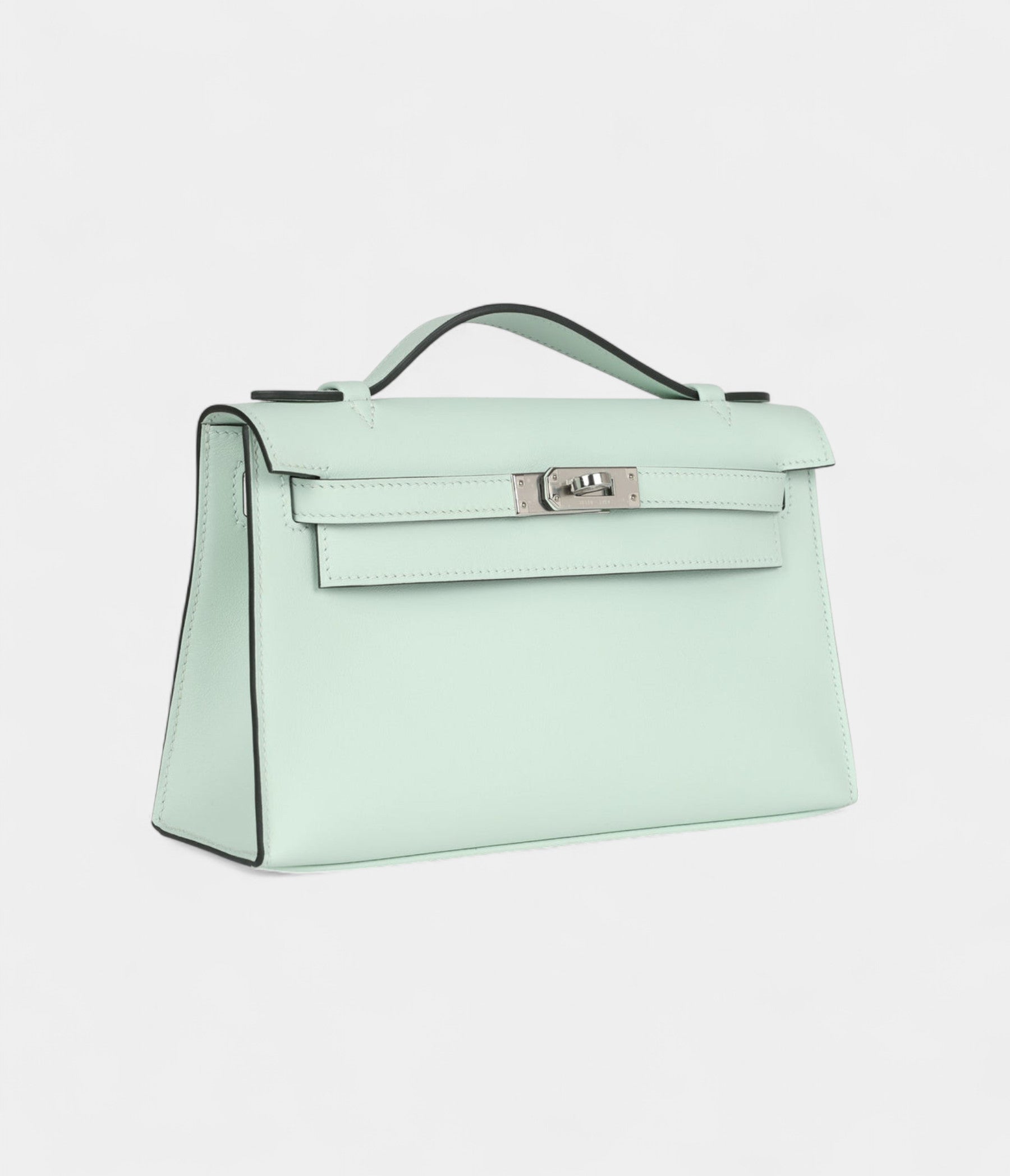 Hermès Kelly Pochette Vert Peppermint Swift Palladium Hardware