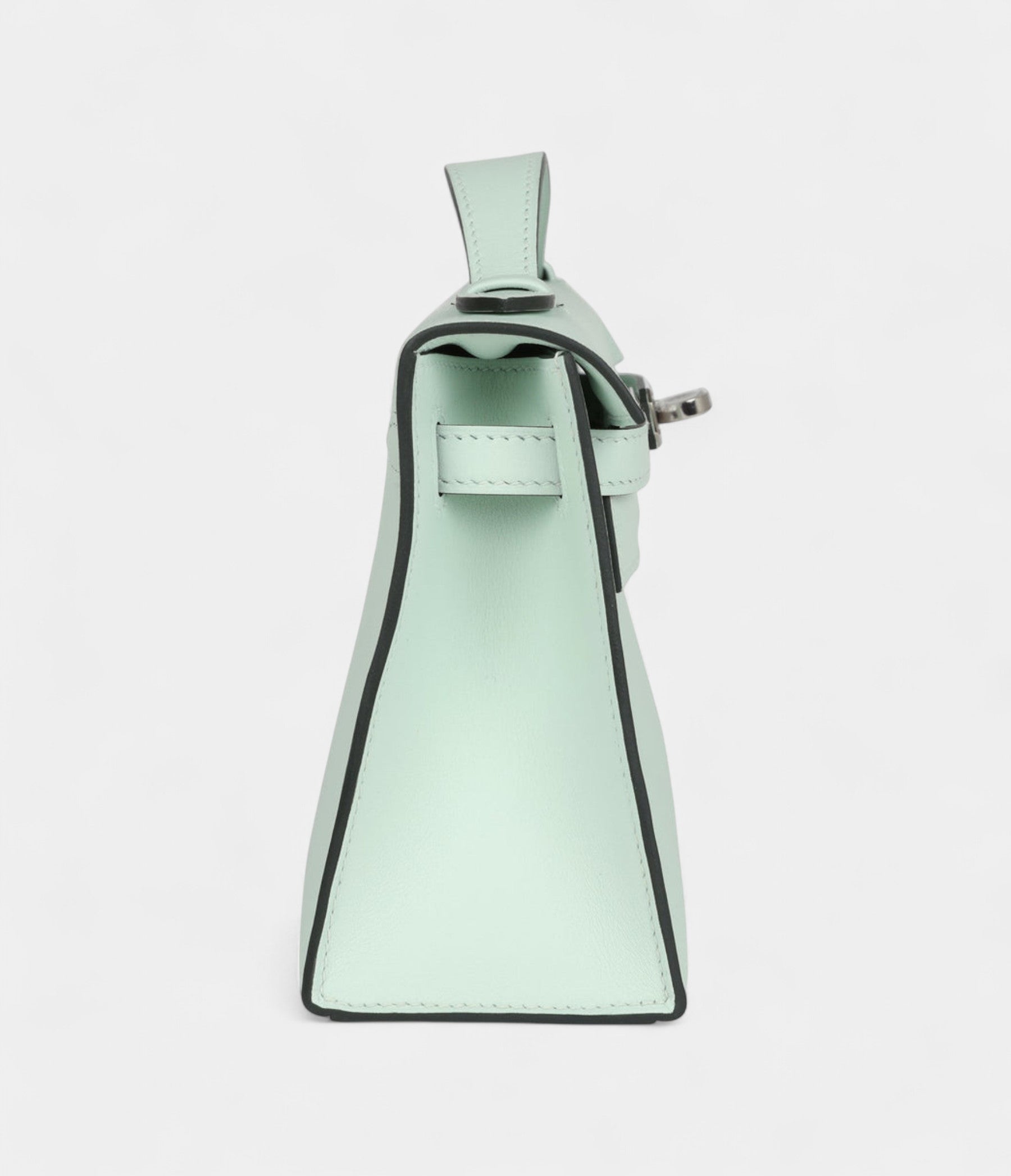 Hermès Kelly Pochette Vert Peppermint Swift Palladium Hardware