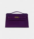 Hermès Kelly Pochette Violet Doblis Gold Hardware