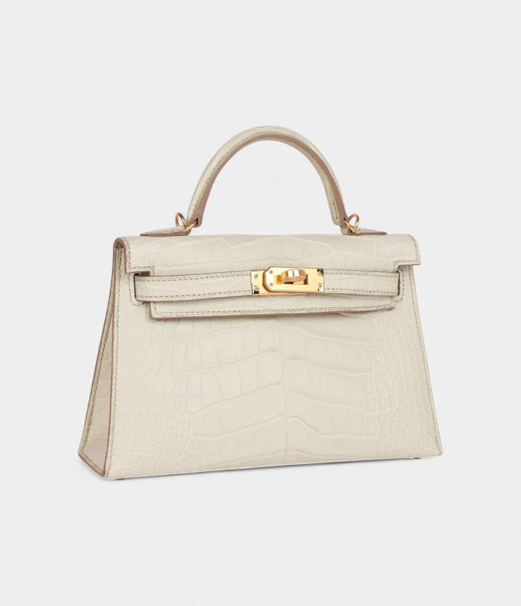 Hermès Kelly Sellier 20 Beton Matte Alligator Gold Hardware