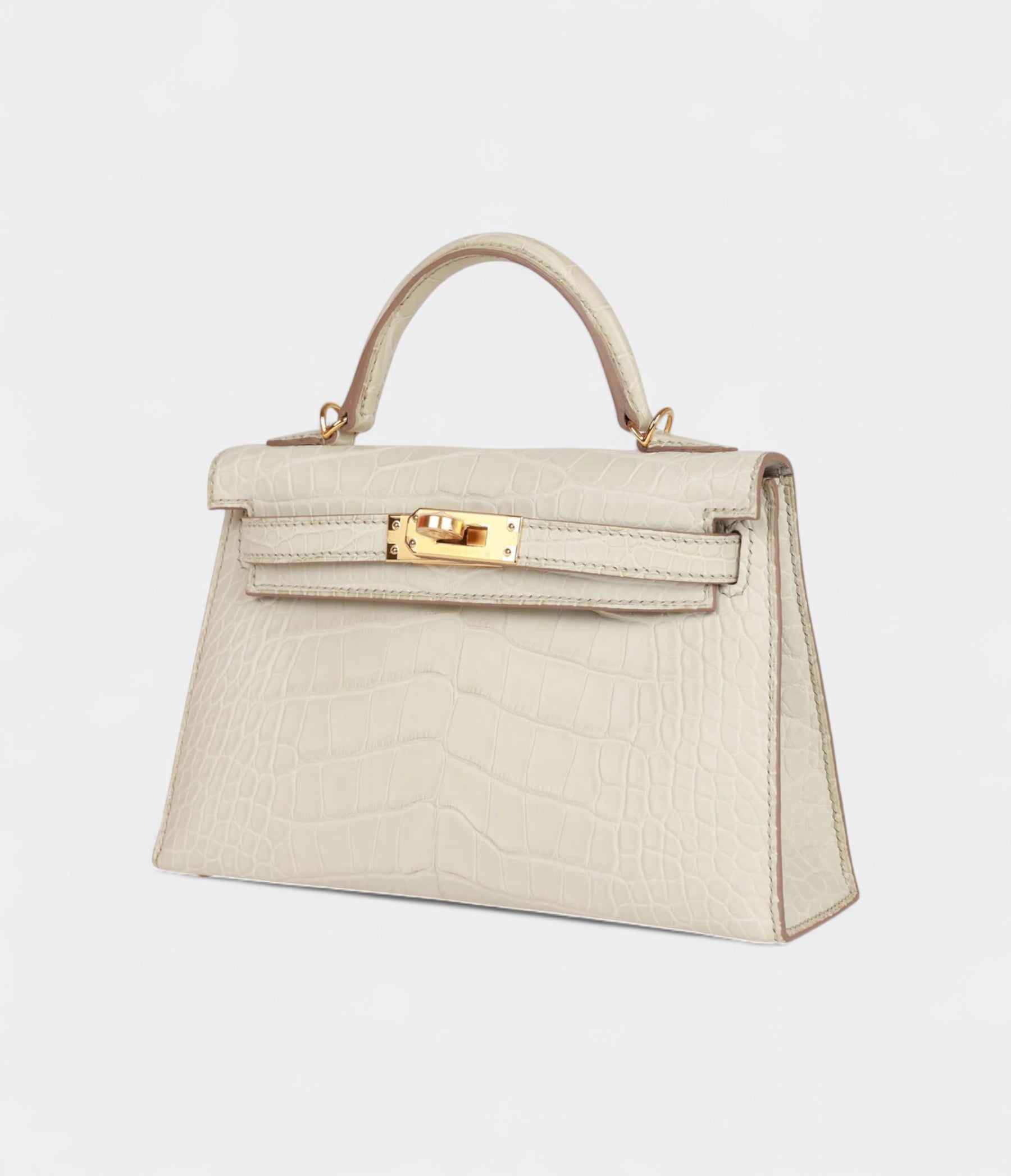 Hermès Kelly Sellier 20 Beton Matte Alligator Gold Hardware