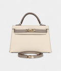 Hermès Kelly Sellier 20 Craie and Gris Asphalte Epsom Permabrass Hardware