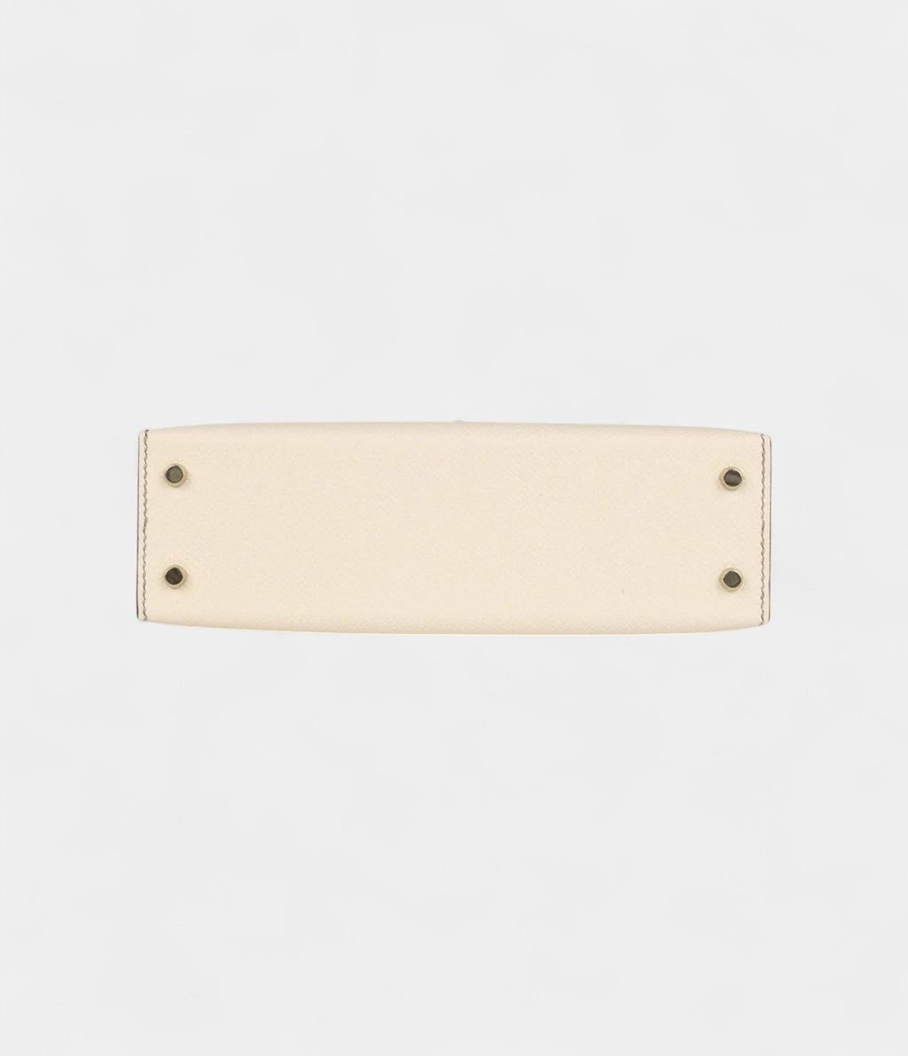 Hermès Kelly Sellier 20 Craie and Gris Asphalte Epsom Permabrass Hardware