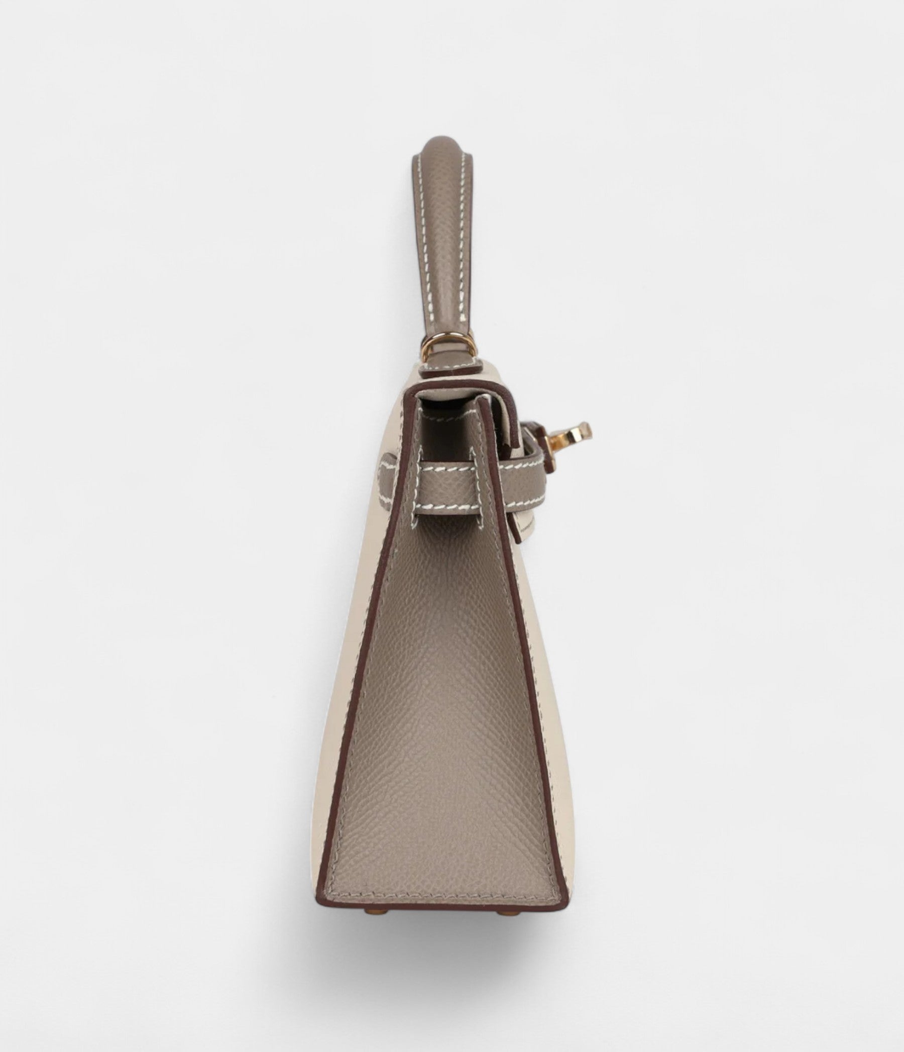Hermès Kelly Sellier 20 Craie and Gris Asphalte Epsom Permabrass Hardware