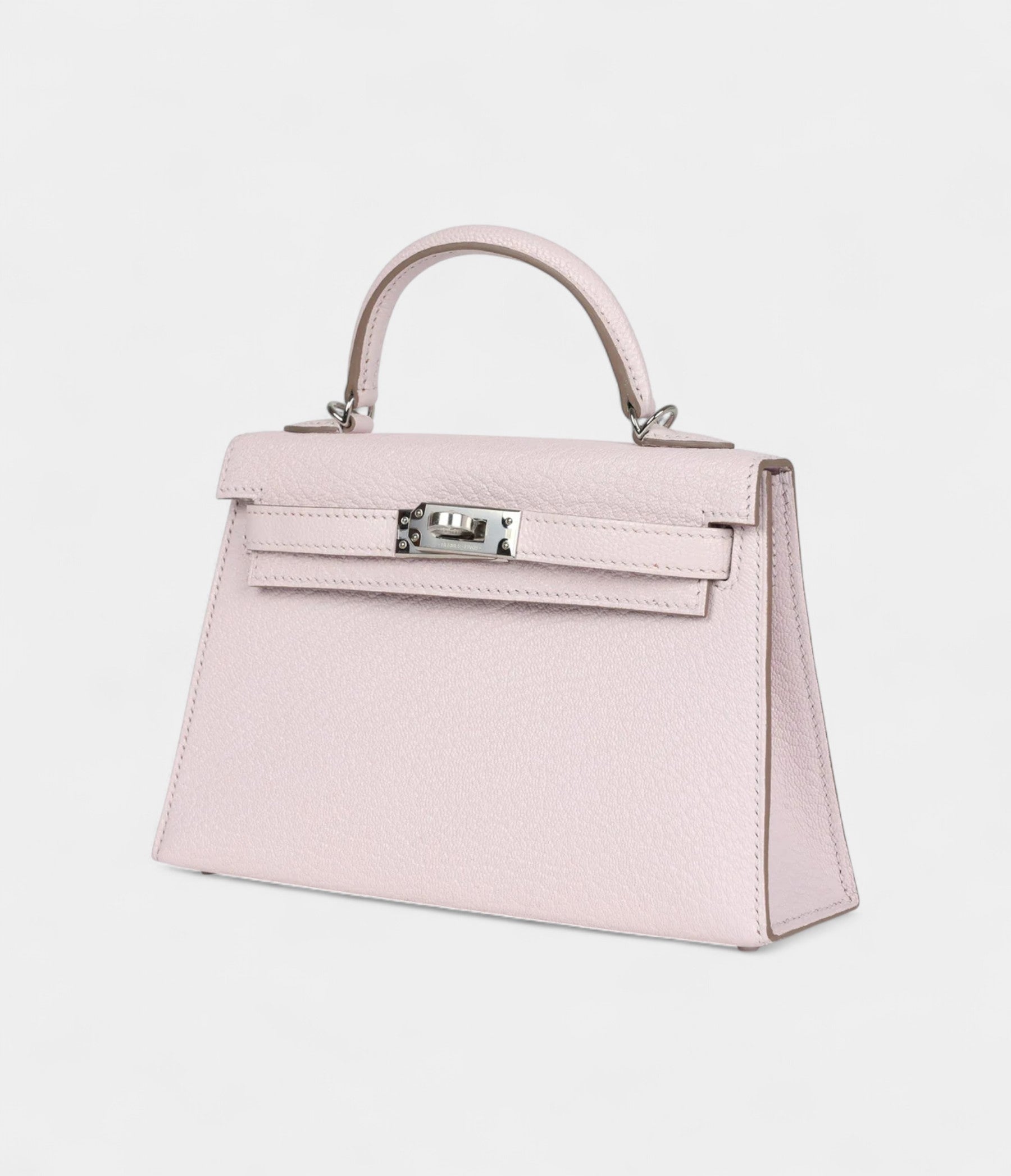 Hermès Kelly Sellier 20 Mauve Pale Chevre Palladium Hardware
