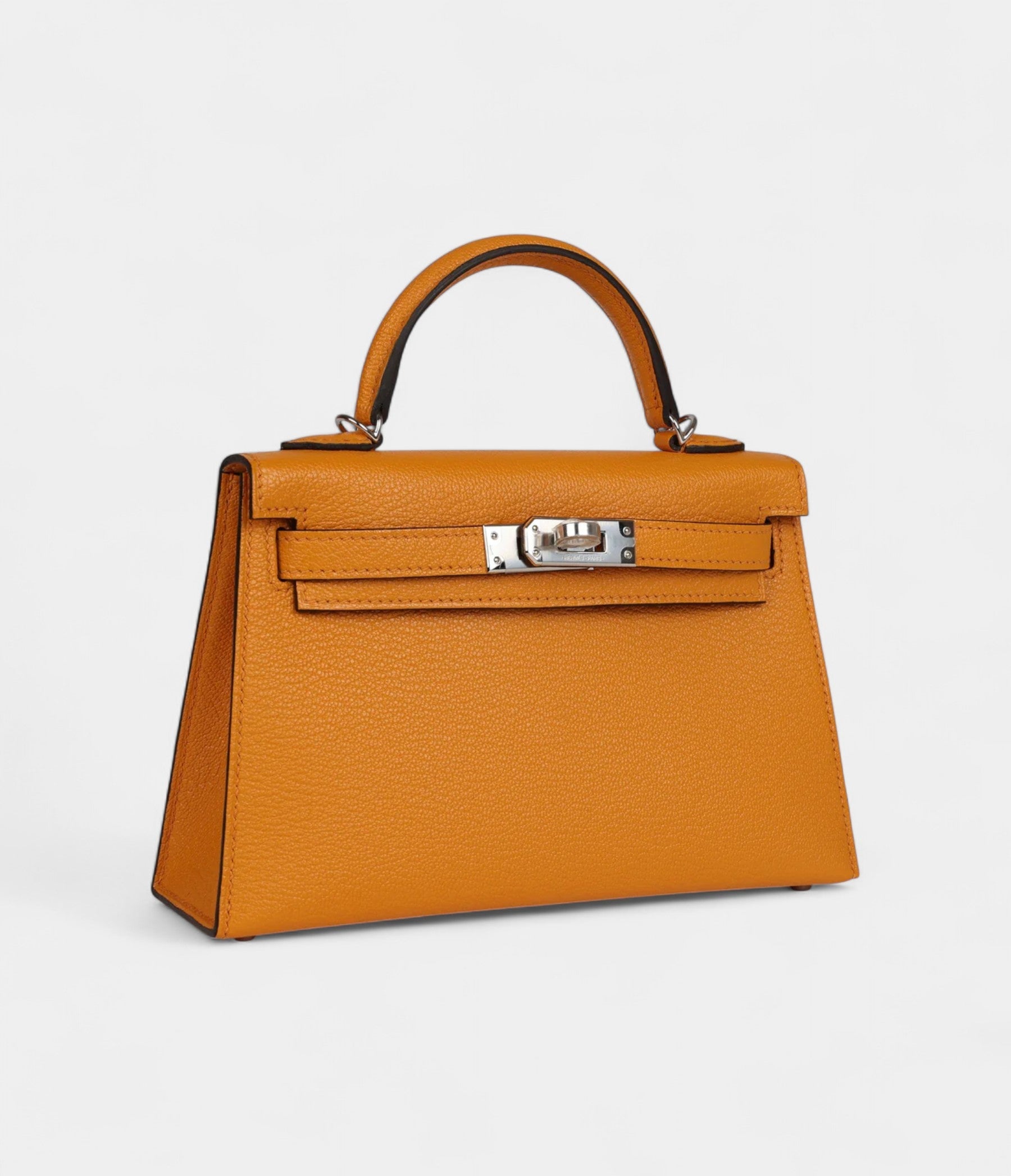 Hermès Kelly Sellier 20 Mustard Goat Palladium Hardware