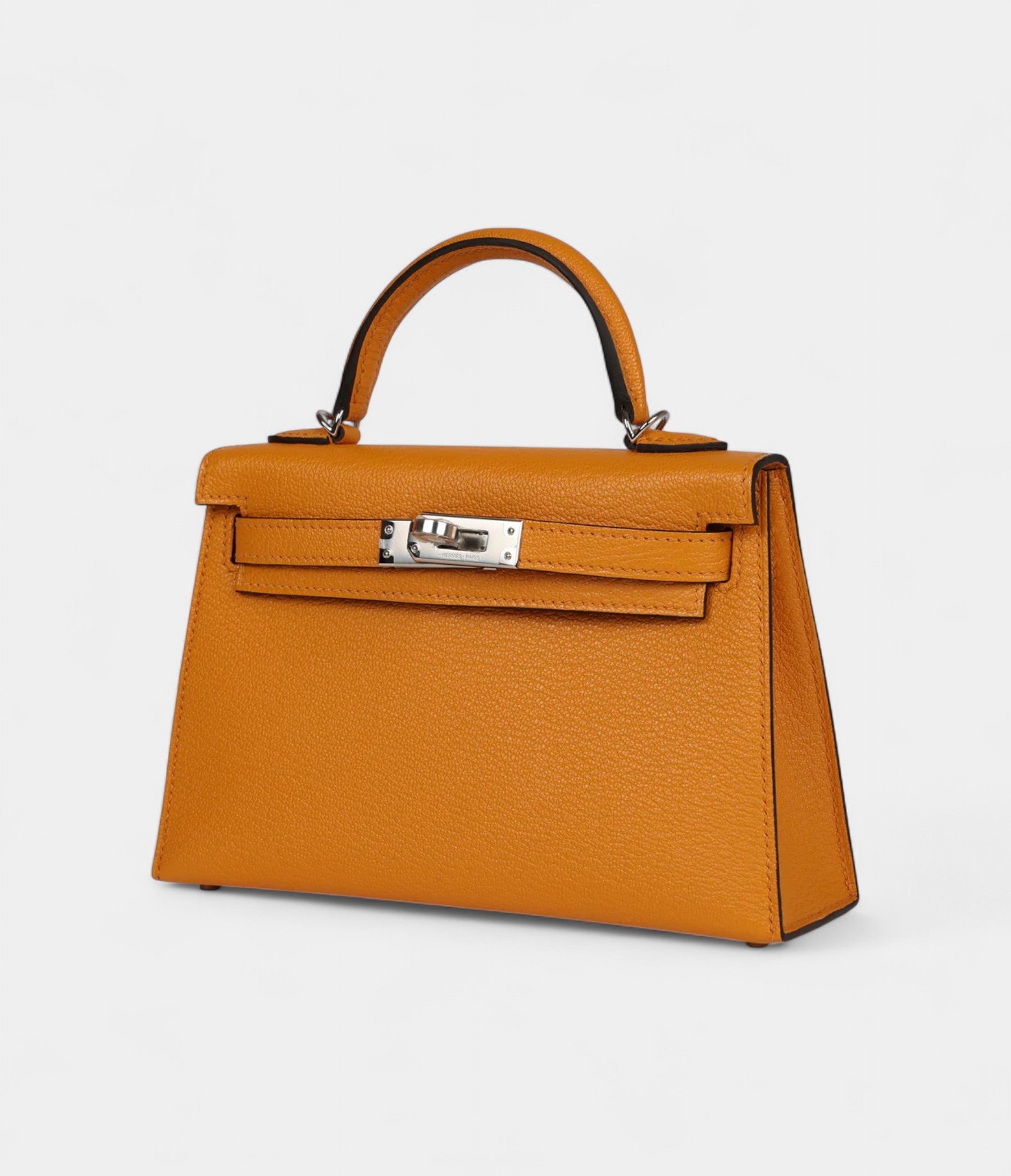 Hermès Kelly Sellier 20 Mustard Goat Palladium Hardware