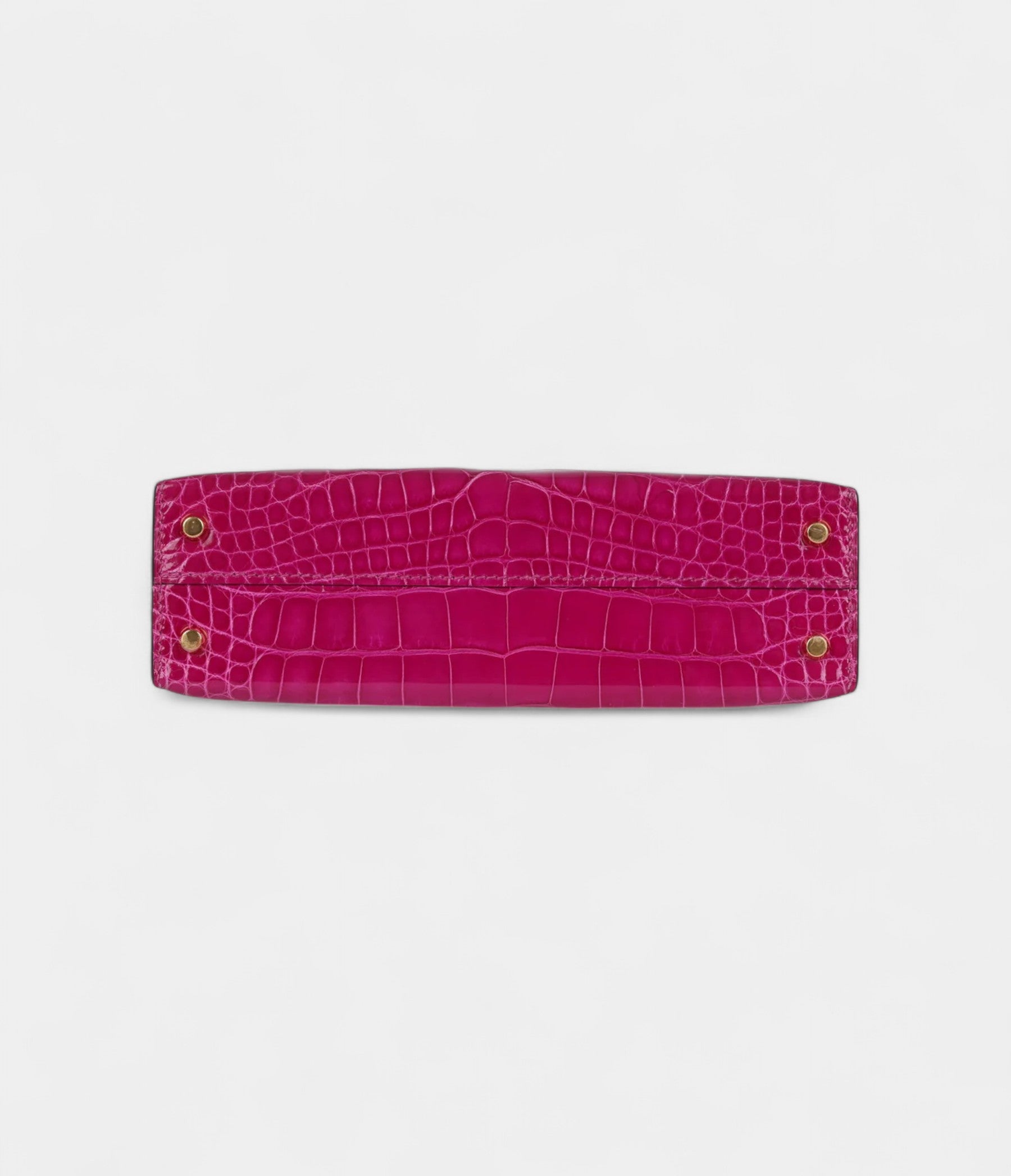 Hermès Kelly Sellier 20 Rose Scheherazade Shiny Alligator Gold Hardware