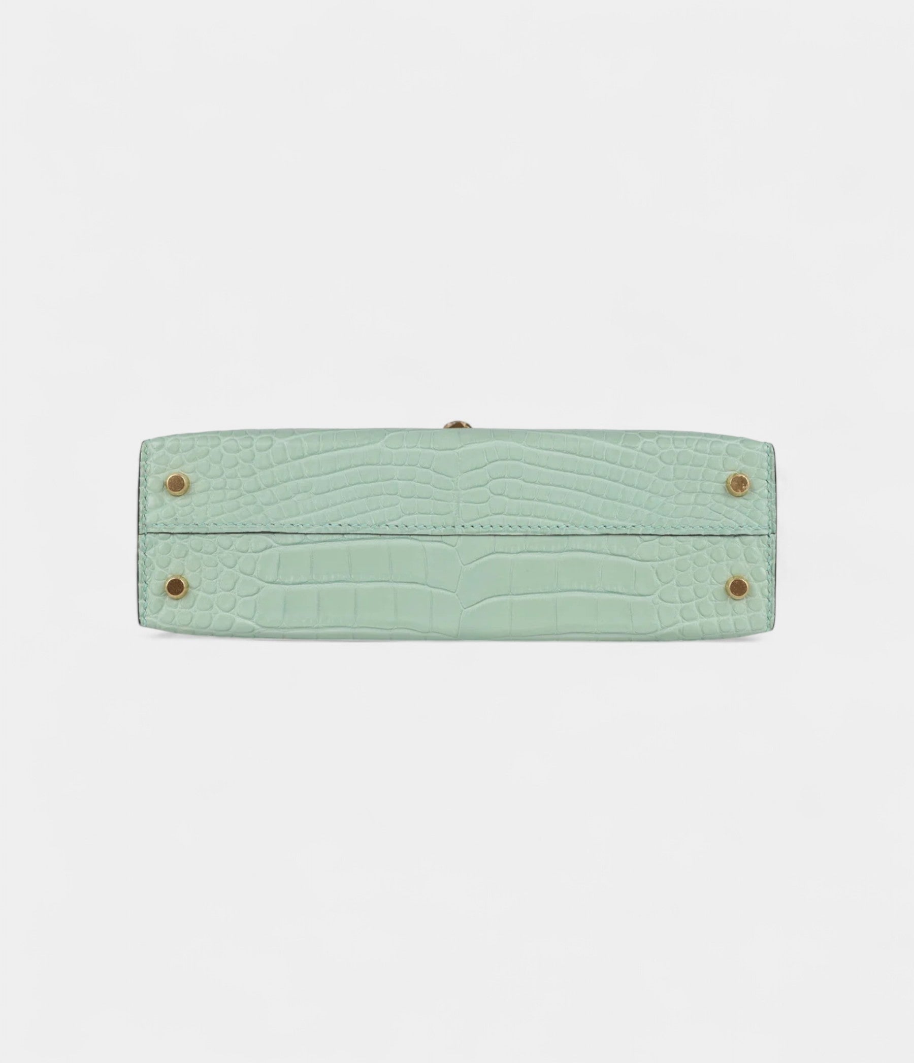 Hermès Kelly Sellier 20 Vert D'Eau Matte Alligator Gold Hardware