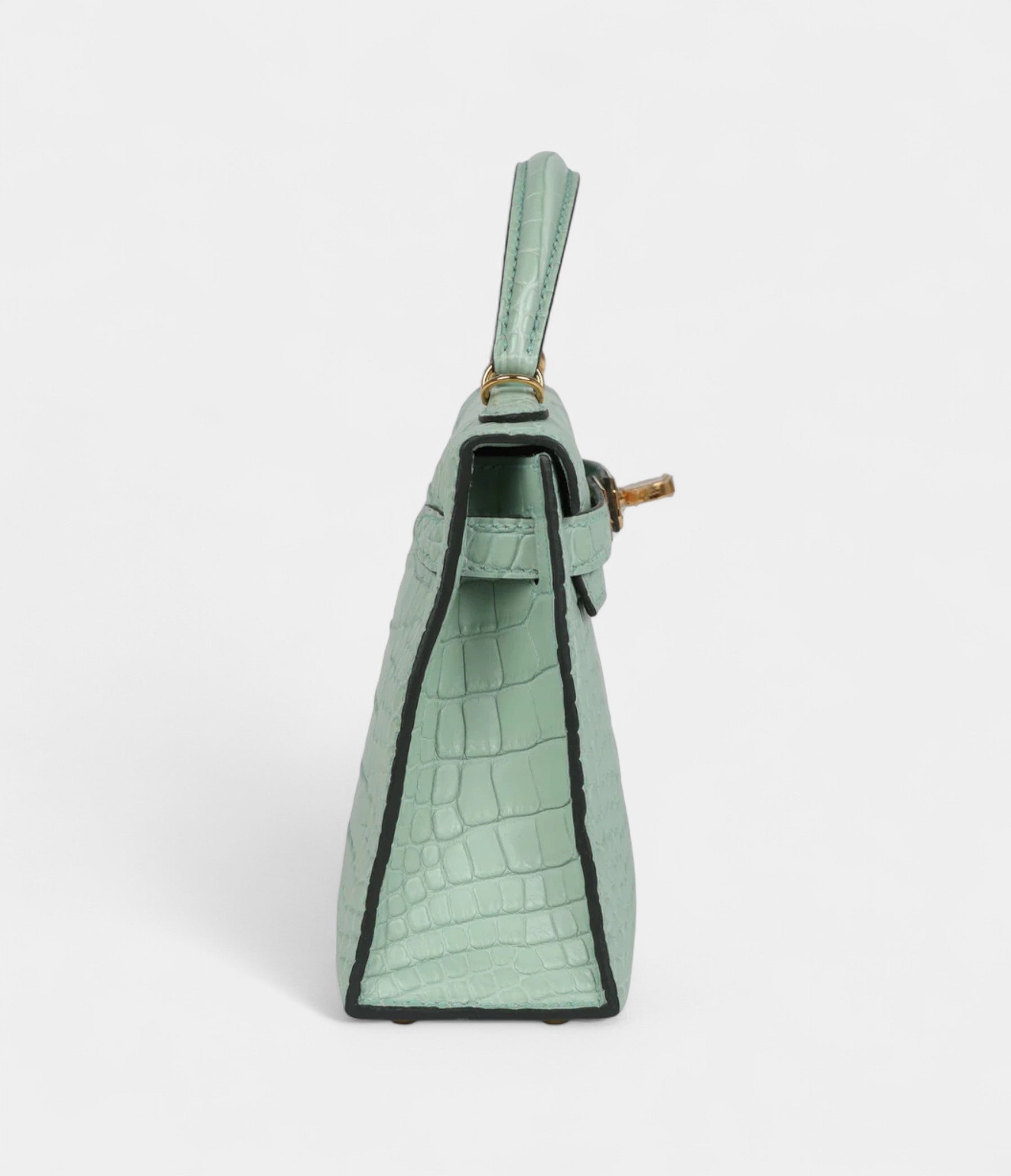 Hermès Kelly Sellier 20 Vert D'Eau Matte Alligator Gold Hardware