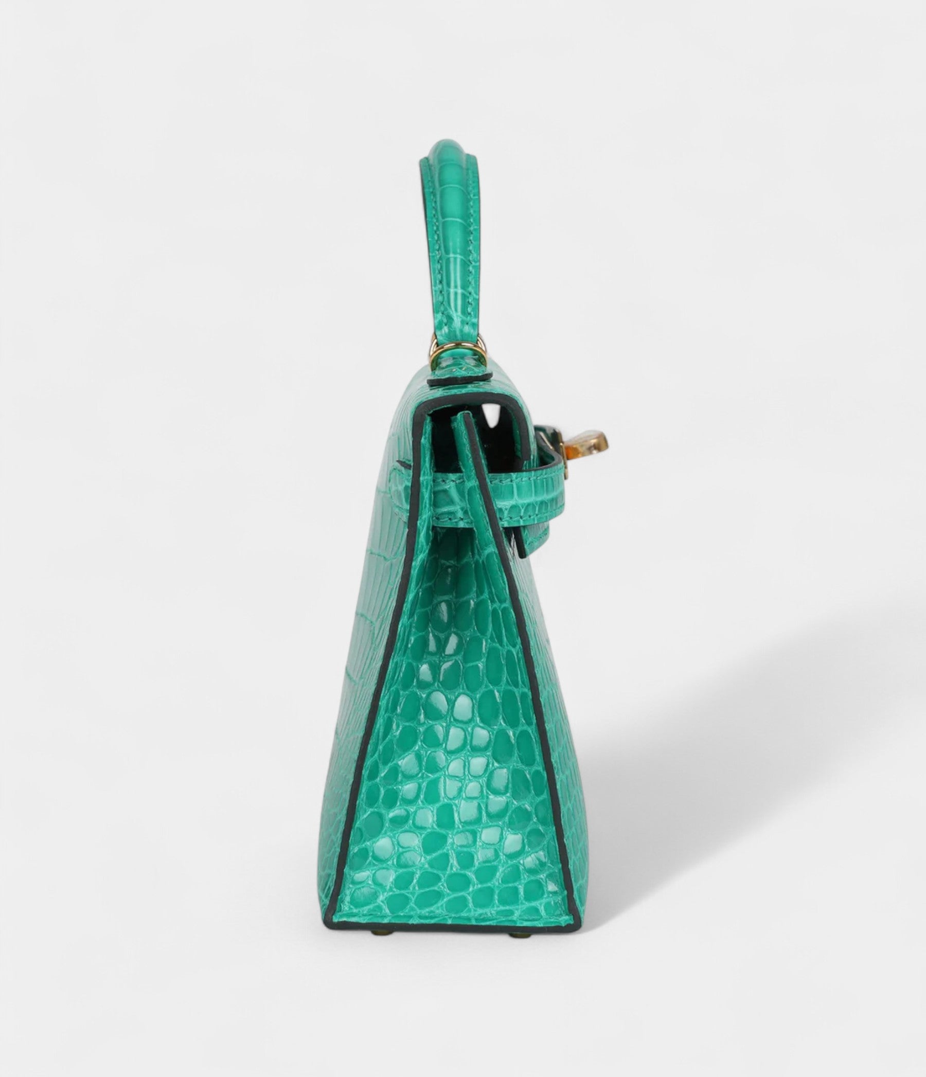 Hermès Kelly Sellier 20 Vert Jade Shiny Alligator Gold Hardware