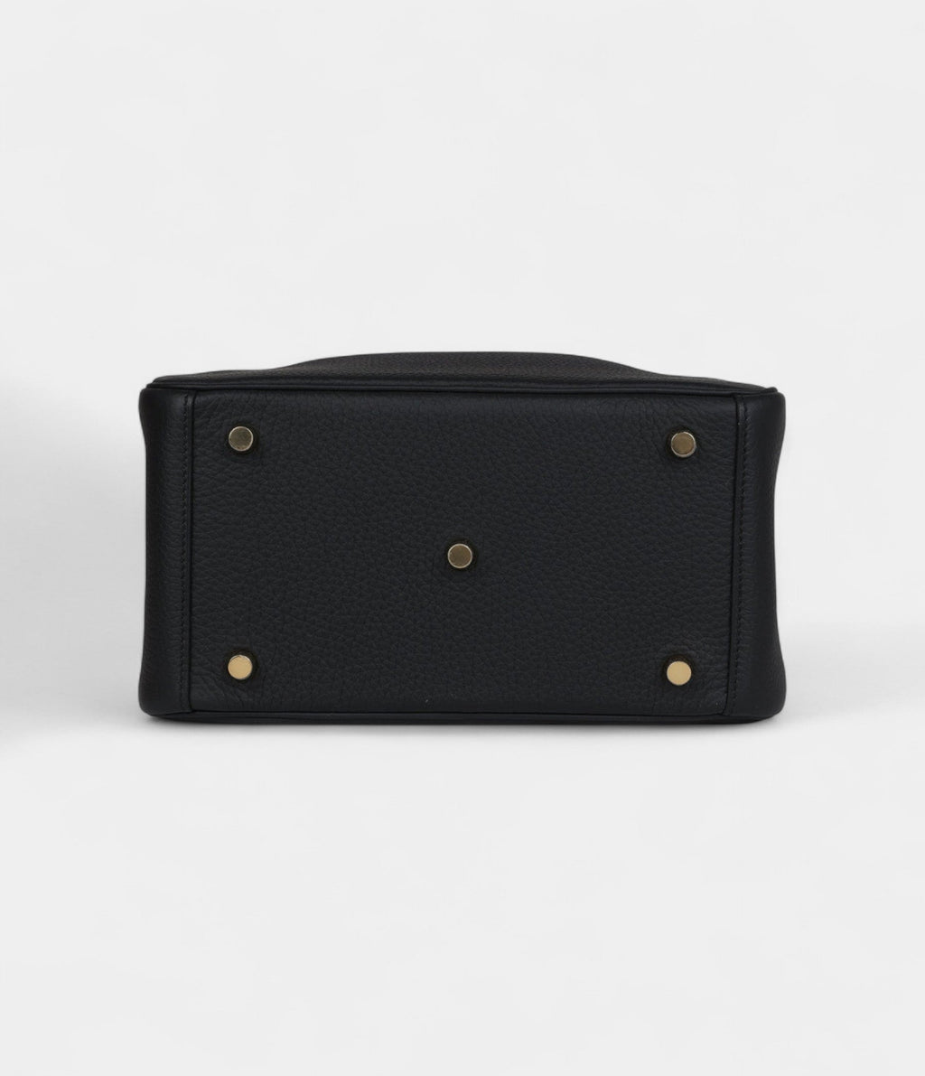 Hermès Lindy 26 Black Clemence Gold Hardware