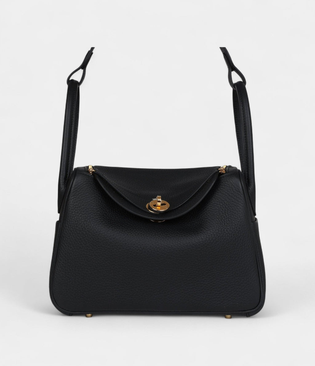 Hermès Lindy 26 Black Clemence Gold Hardware