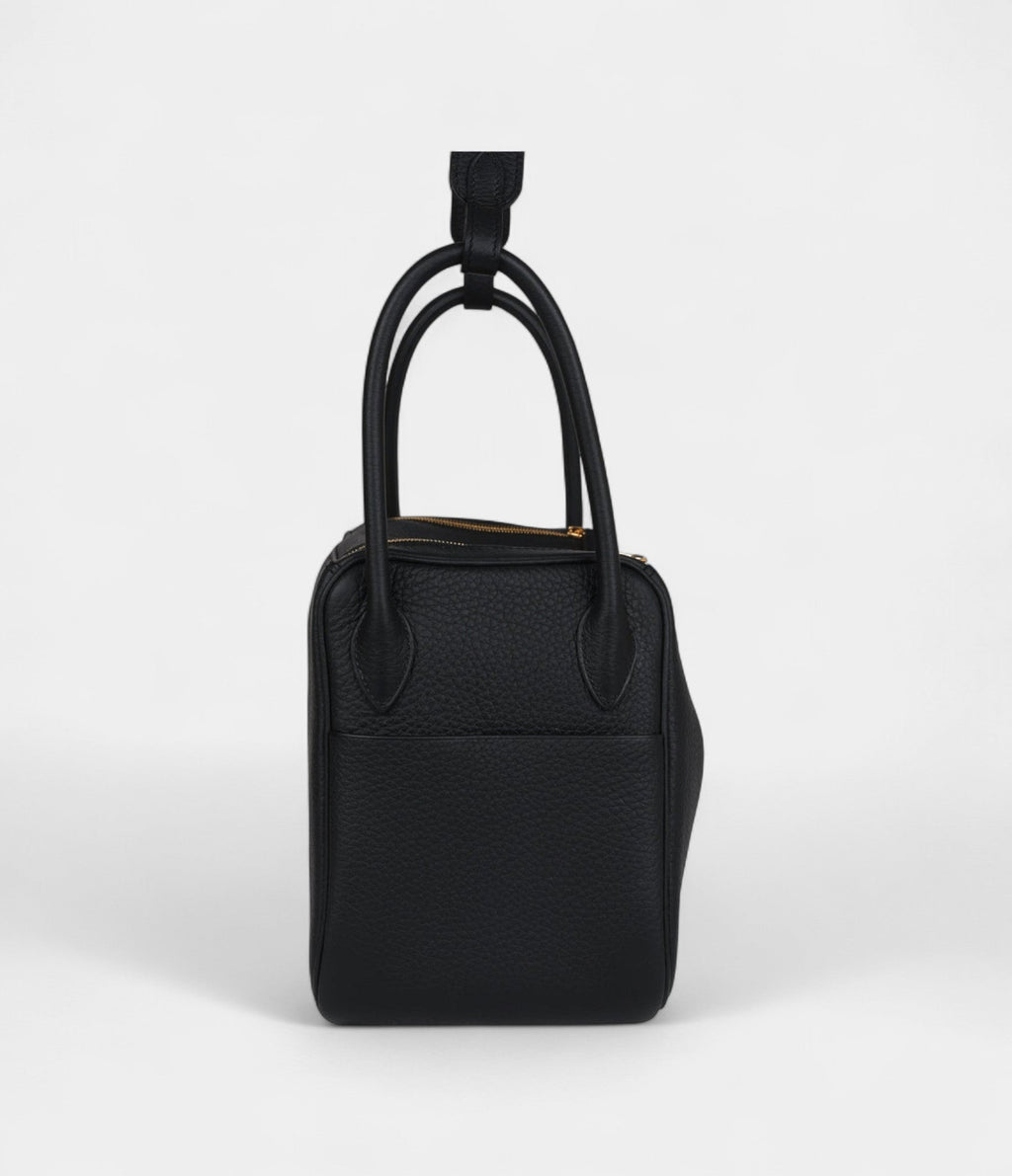 Hermès Lindy 26 Black Clemence Gold Hardware