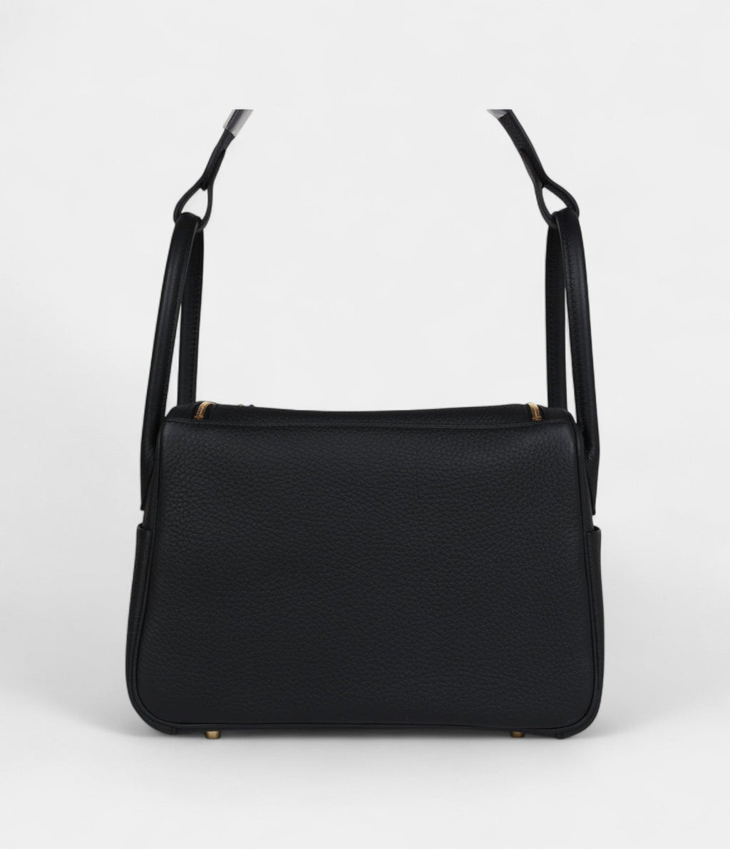 Hermès Lindy 26 Black Clemence Gold Hardware