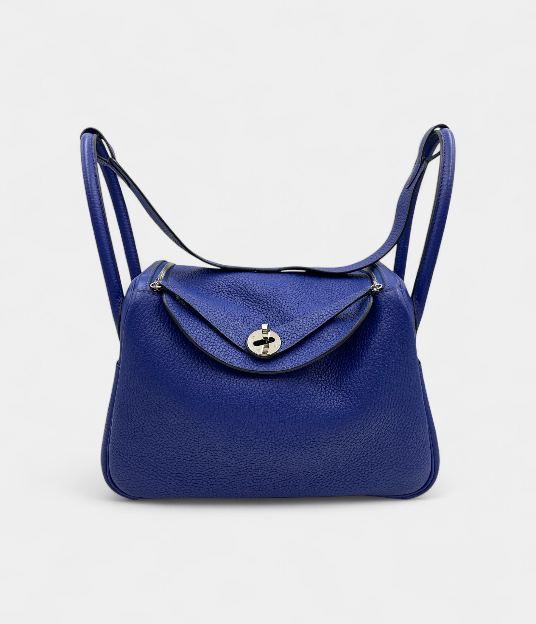 Hermès Lindy 26 Blue Electric in Clemence, Palladium hardware