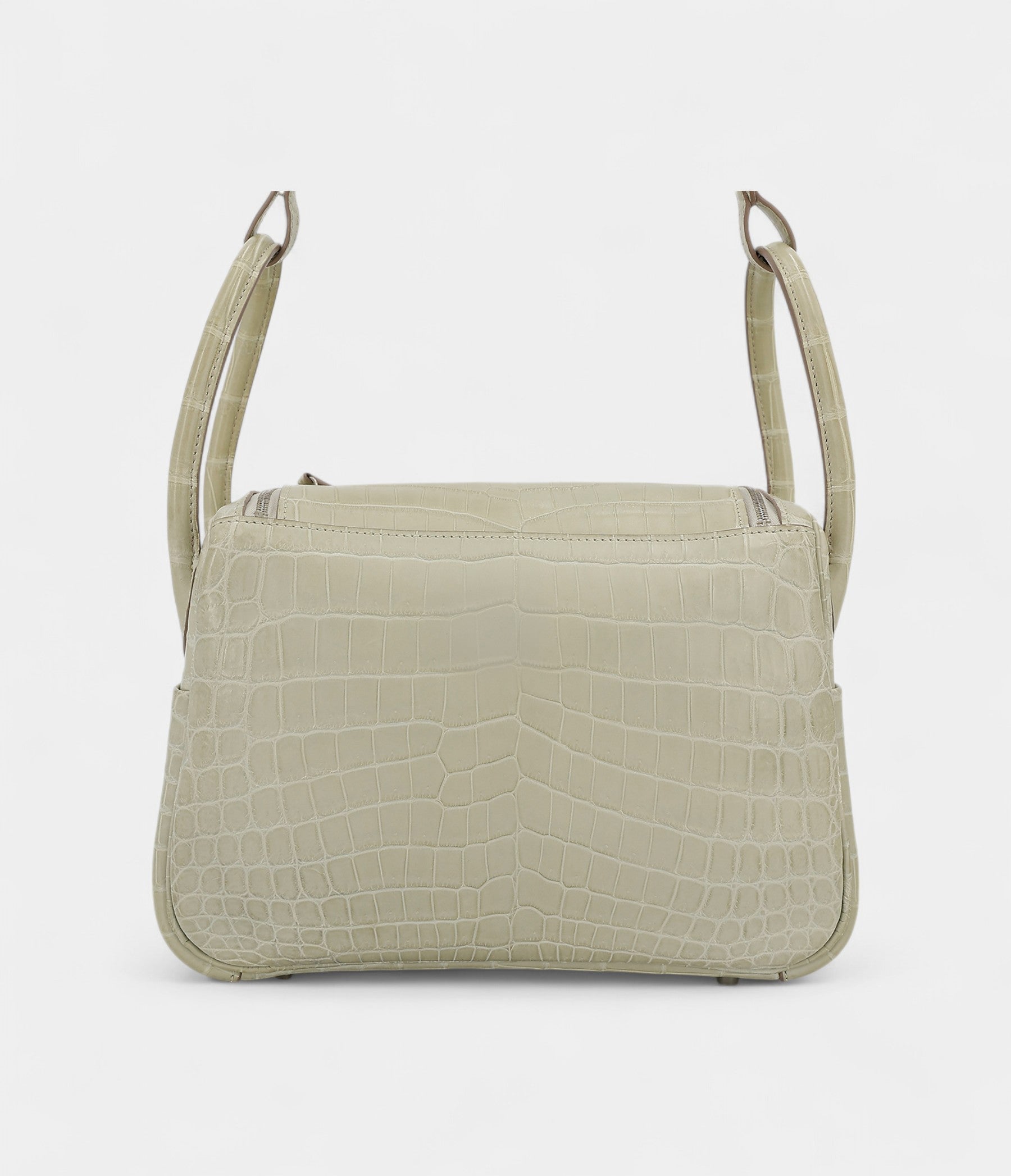 Hermès Lindy 26 Concrete Matte Niloticus Crocodile With Palladium Hardware