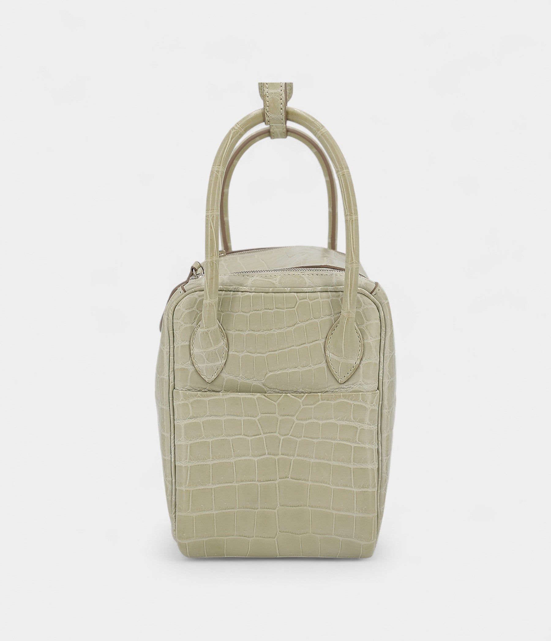 Hermès Lindy 26 Concrete Matte Niloticus Crocodile With Palladium Hardware