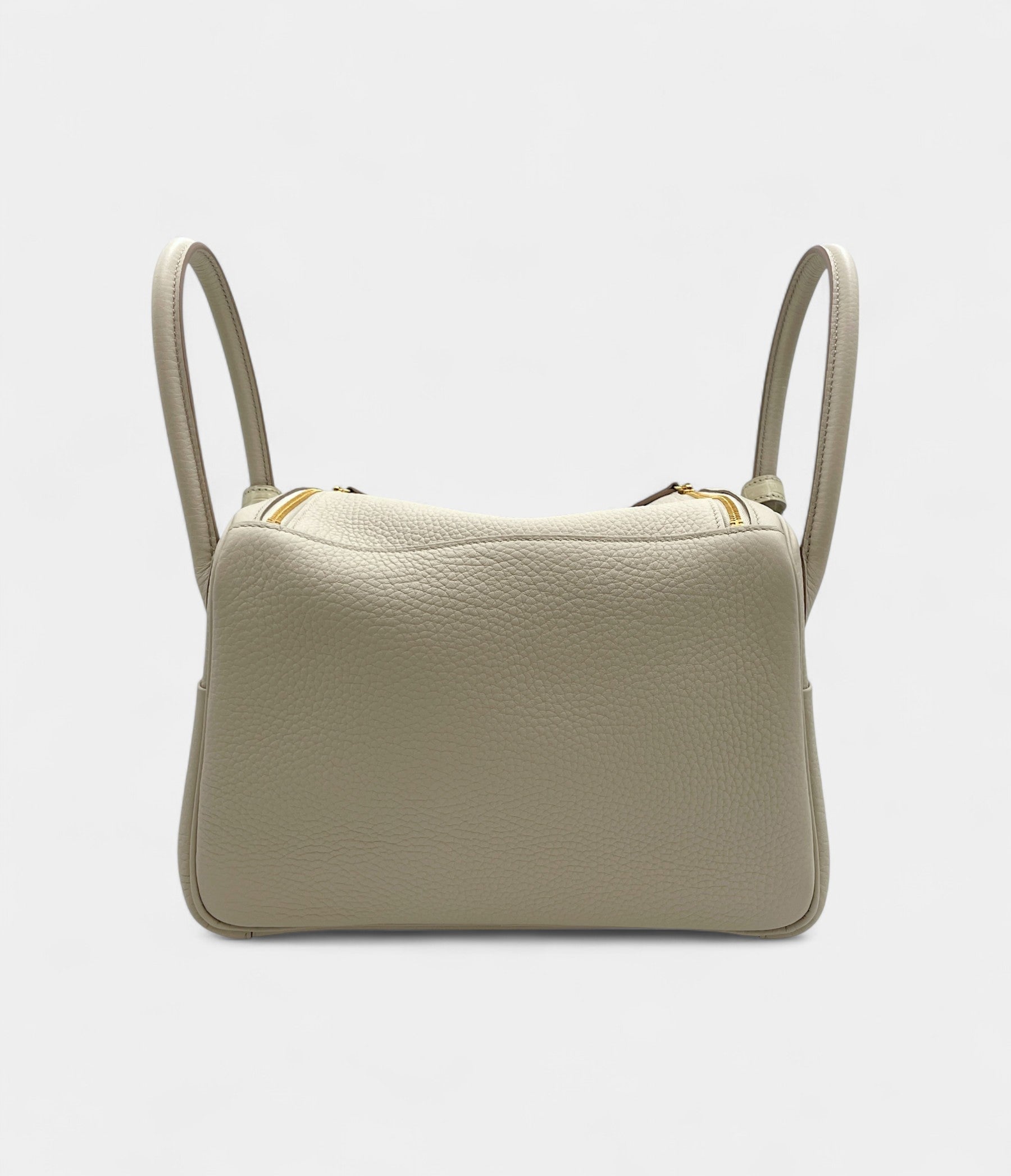 Hermès Lindy 26 In Touch in Concrete Clemence and Matte Porosus Crocodile with Gold Hardware