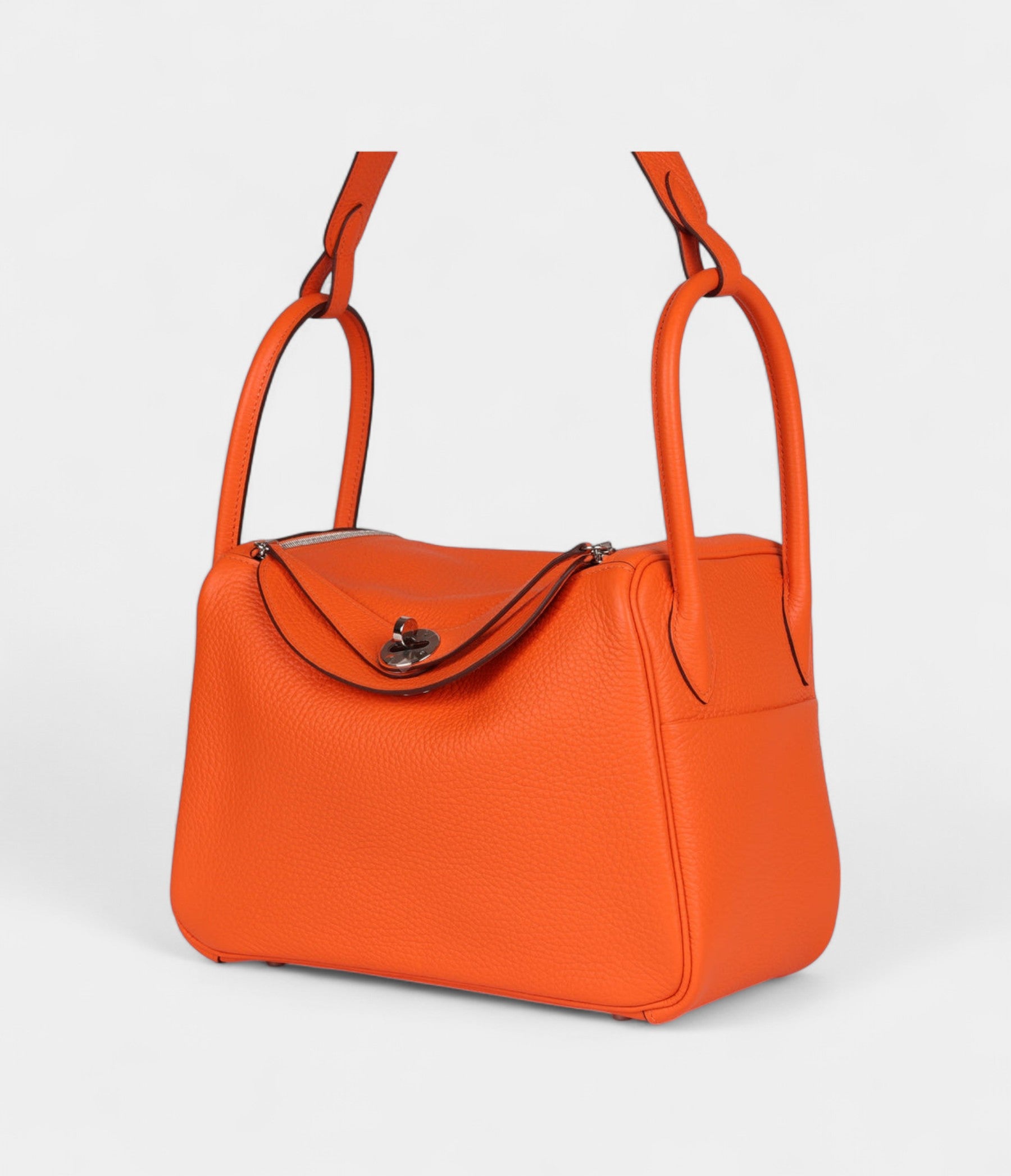 Hermès Lindy 26 Orange Minium Clemence Palladium Hardware