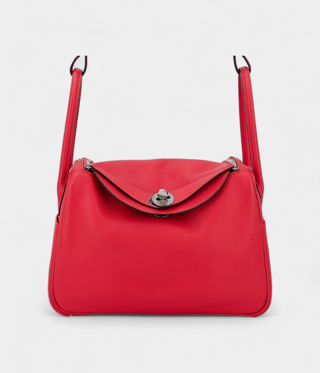Hermès Lindy 26 Red Heart and Red Chili Swift Leather With Palladium Hardware