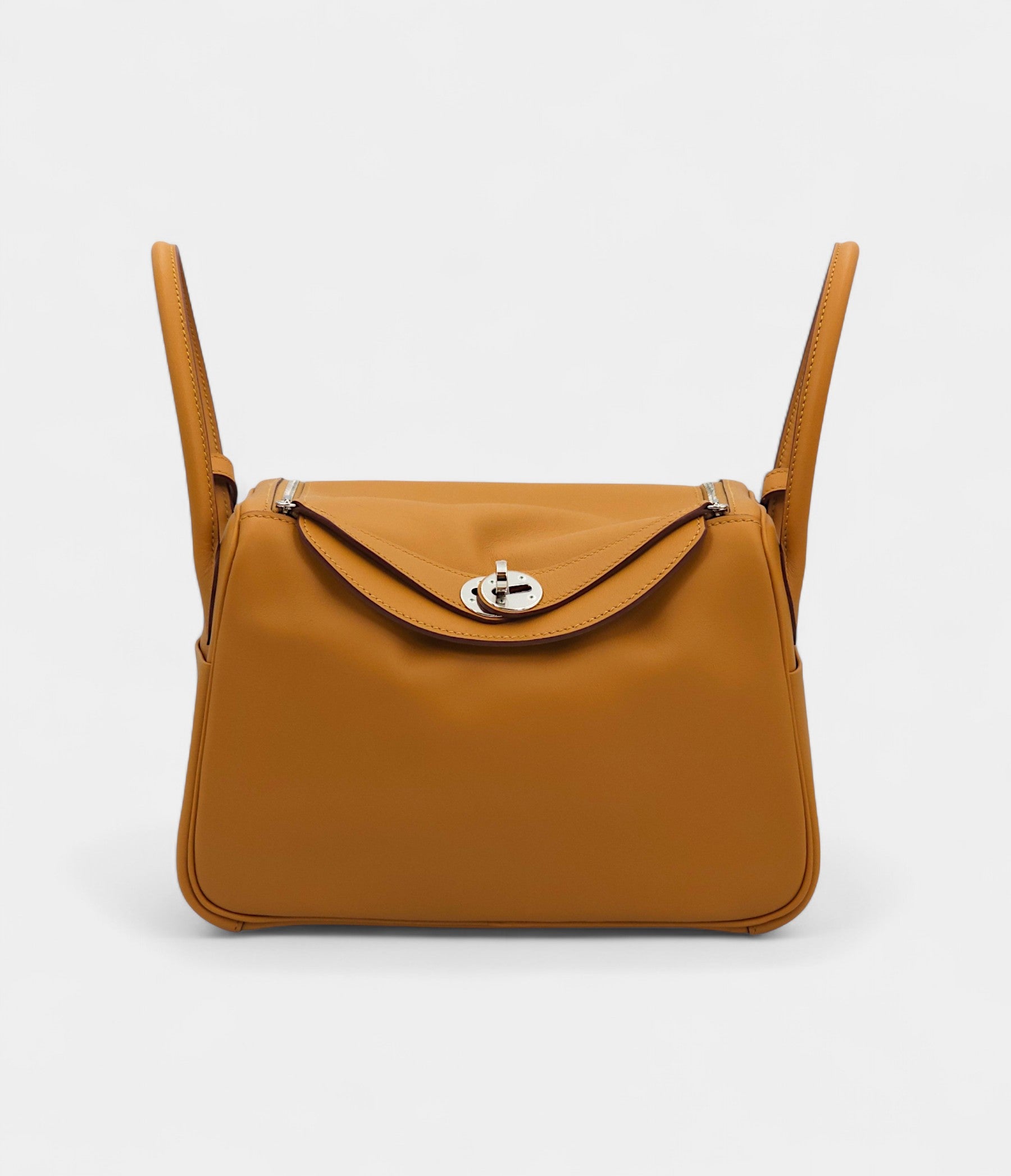 Hermès Lindy 26 Verso in Sesame and Lime Swift Leather with Palladium Hardware