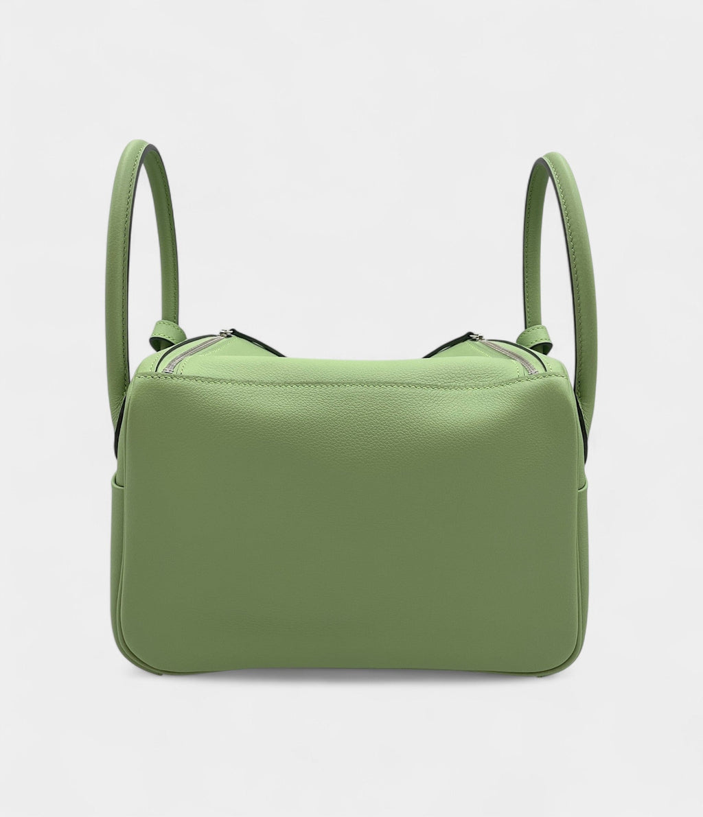 Hermès Lindy 26 in Green Cricket Evercolor Leather with Palladium Hardware