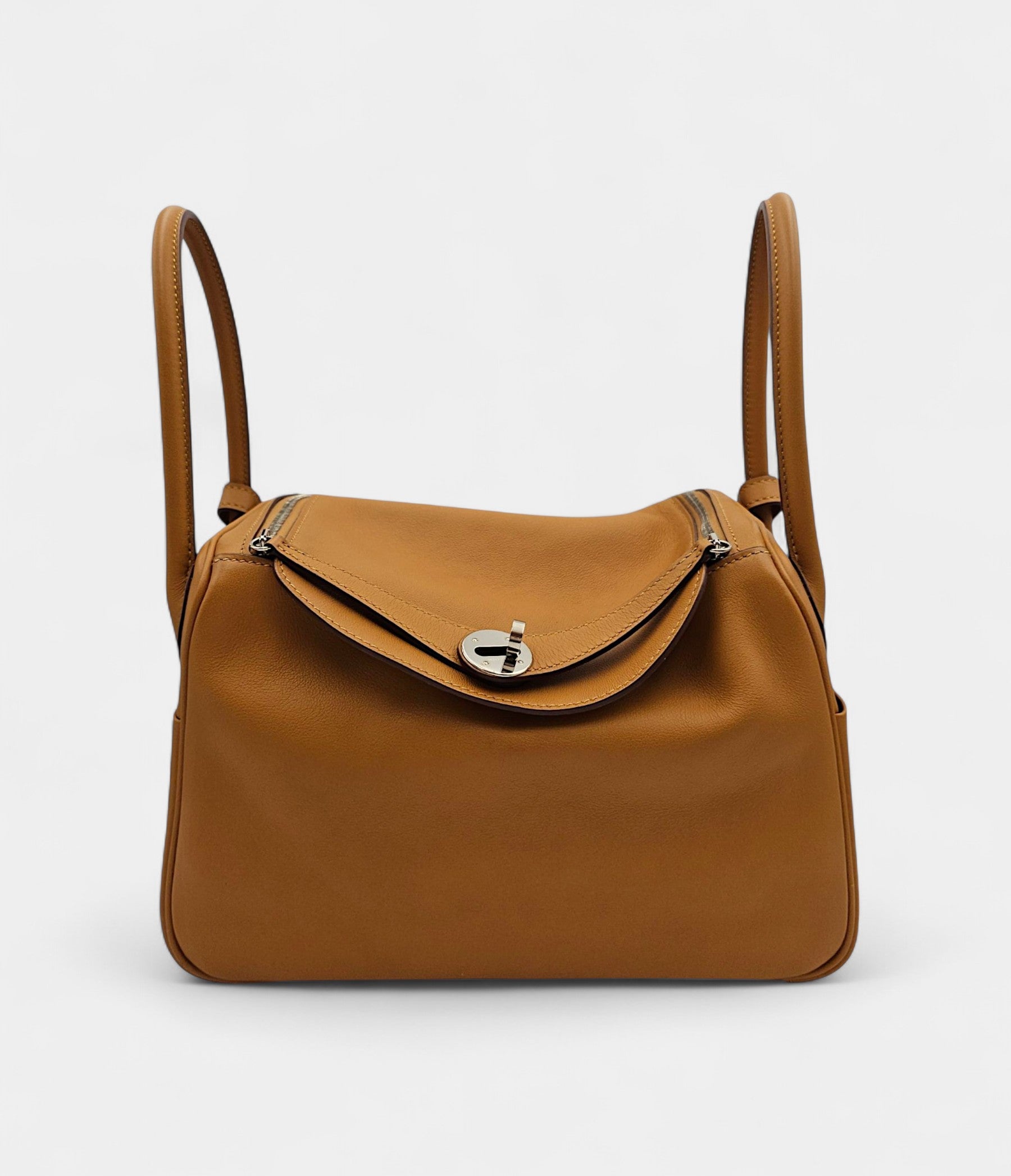 Hermès Lindy 26 in Sesame and Lime Swift Leather with Gold Hardware