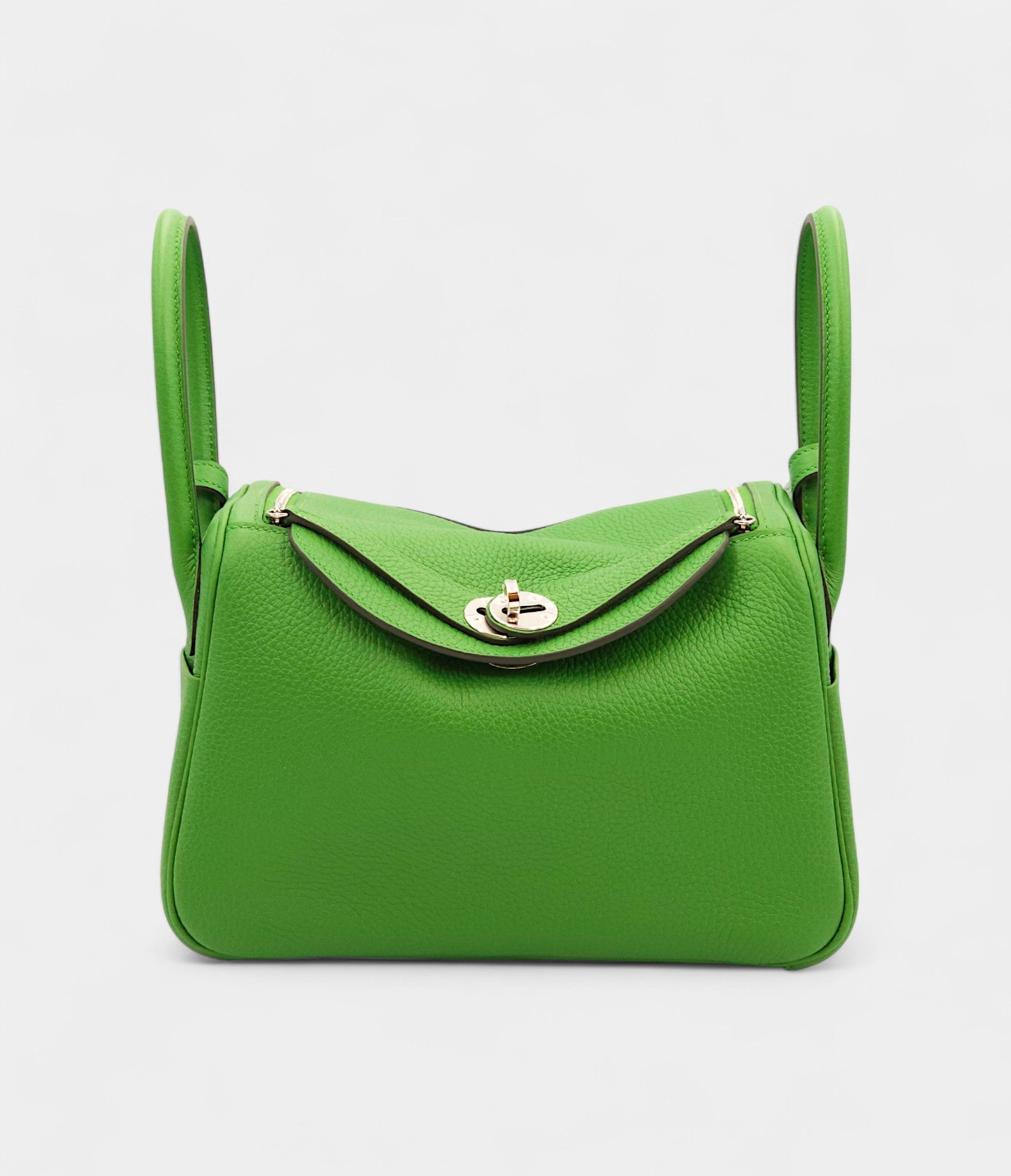 Hermès Lindy 26 in Yucca Green Leather with Palladium Hardware