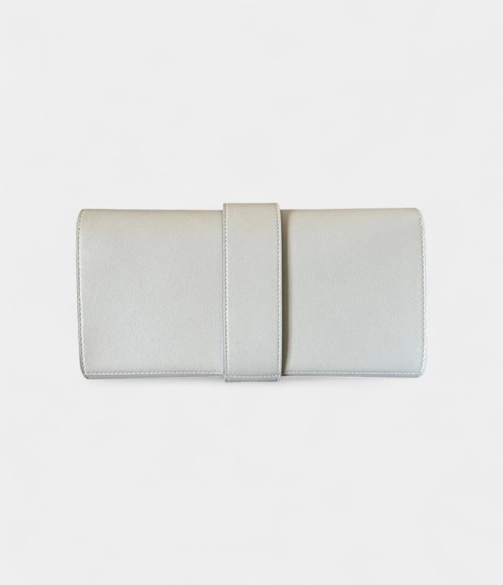 Hermès Médor Grey Leather Clutch Bag
