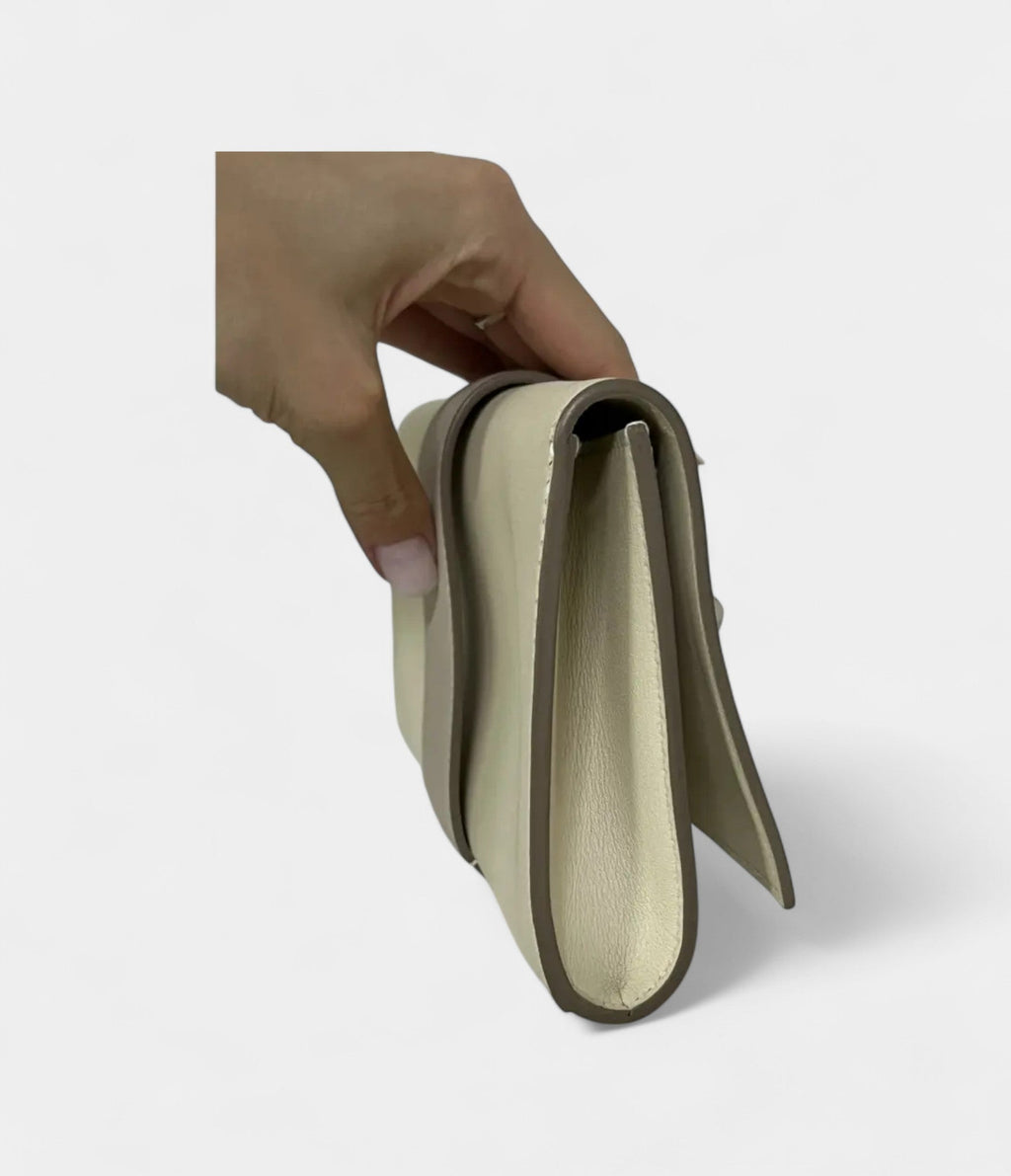 Hermès Médor Leather Beige Clutch Bag