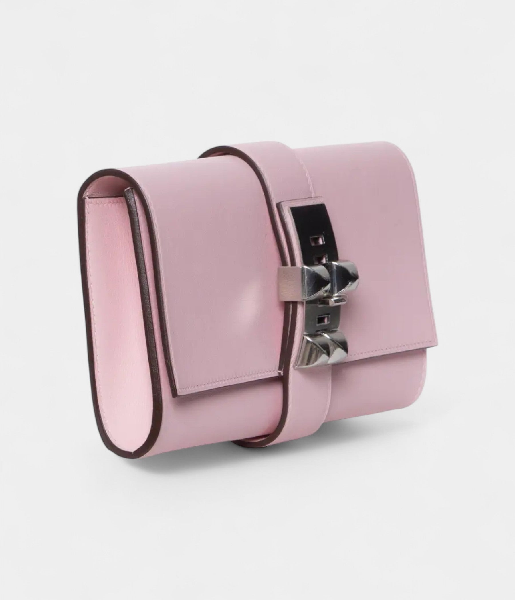 Hermès Médor Leather Pink Clutch Bag