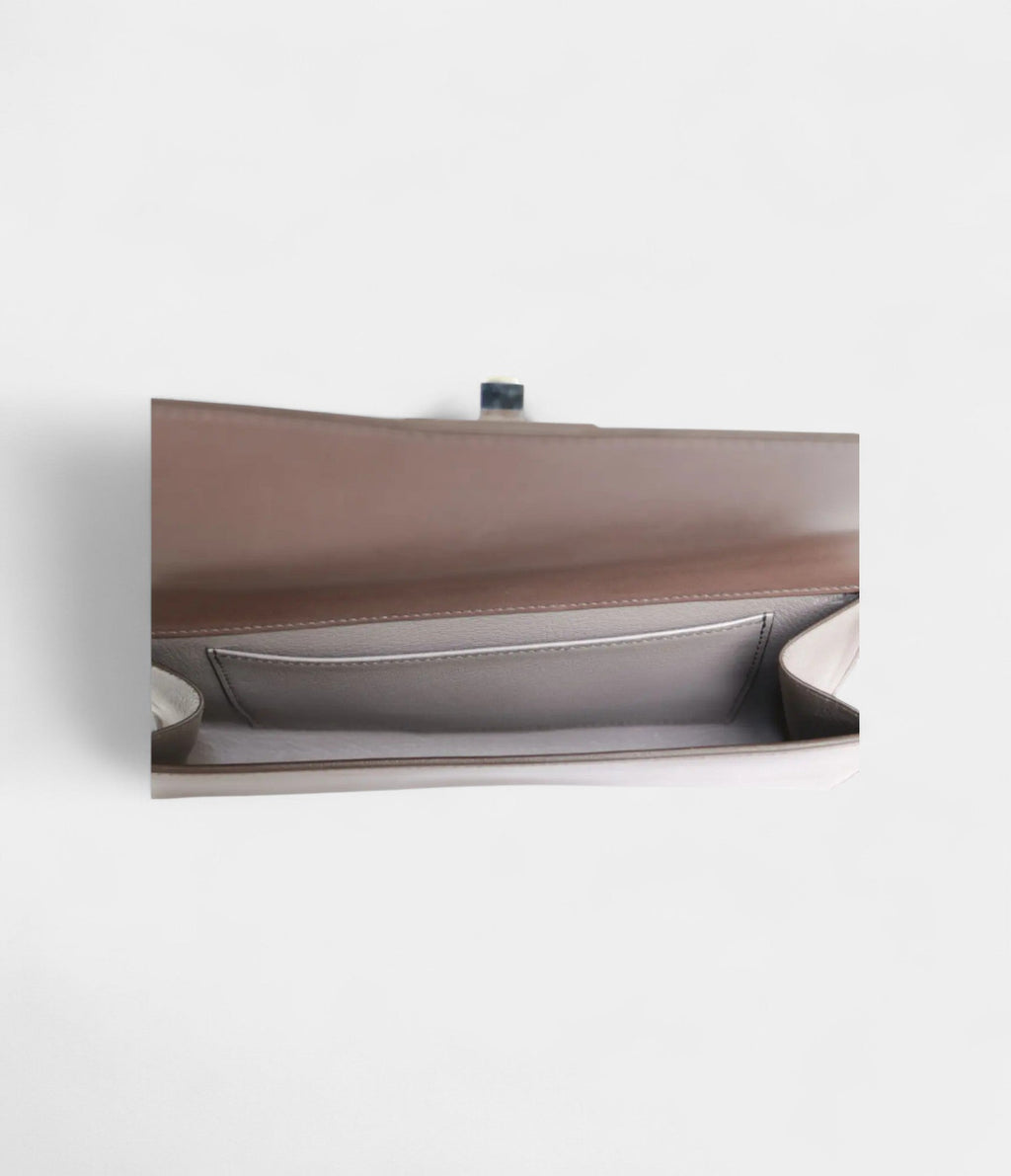 Hermès Médor Leather Purple Clutch Bag