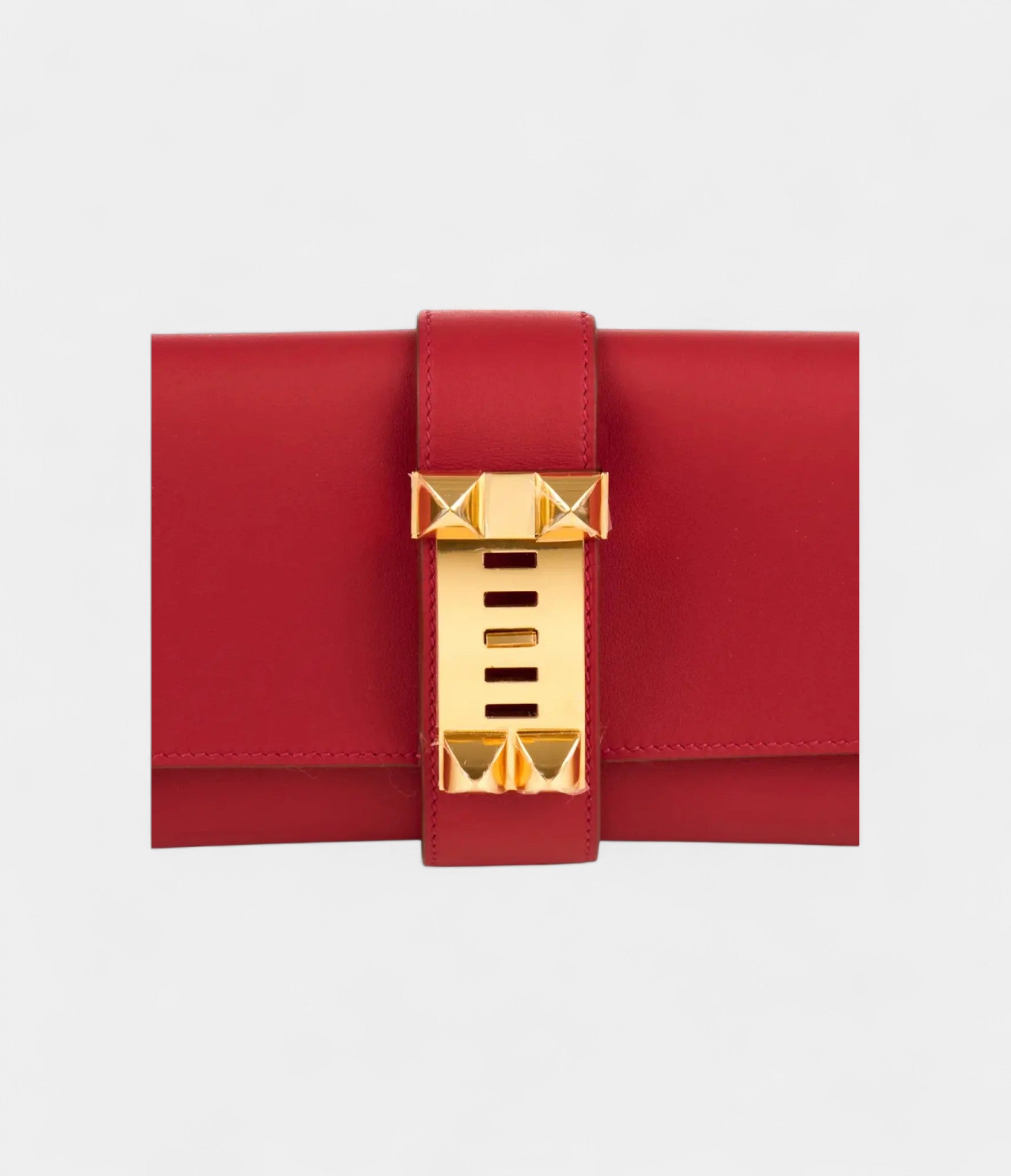 Hermès Médor Leather Red Clutch Bag