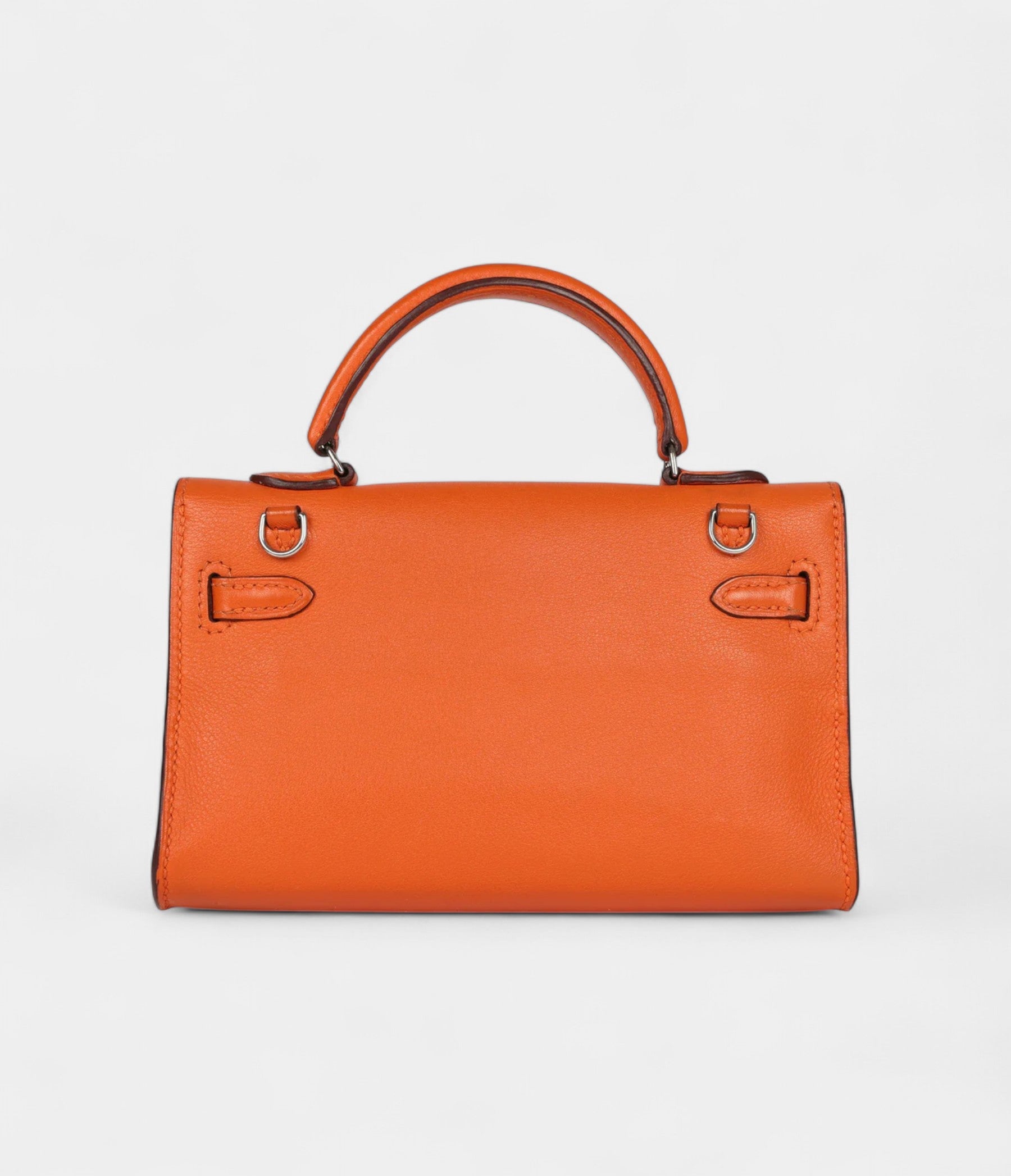 Hermès Micro Kelly 15 Orange Swift Palladium Hardware