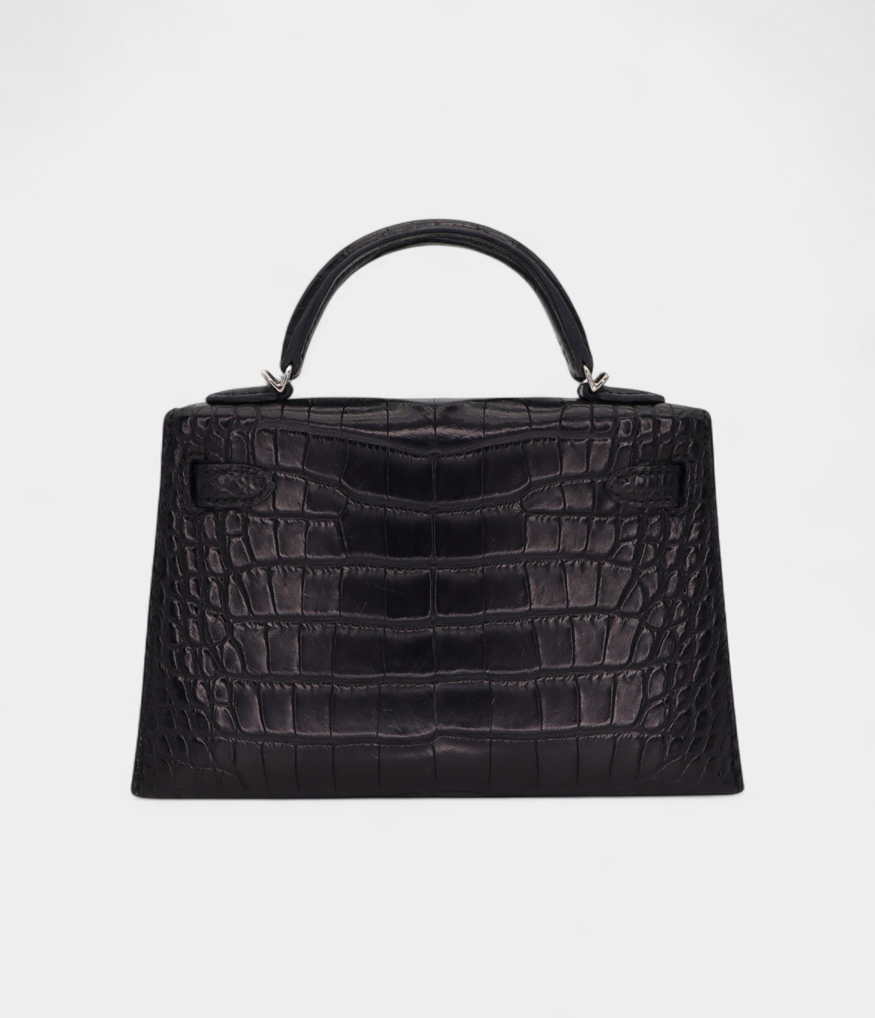 Hermès Mini Kelly II Black Matte Alligator Palladium Hardware